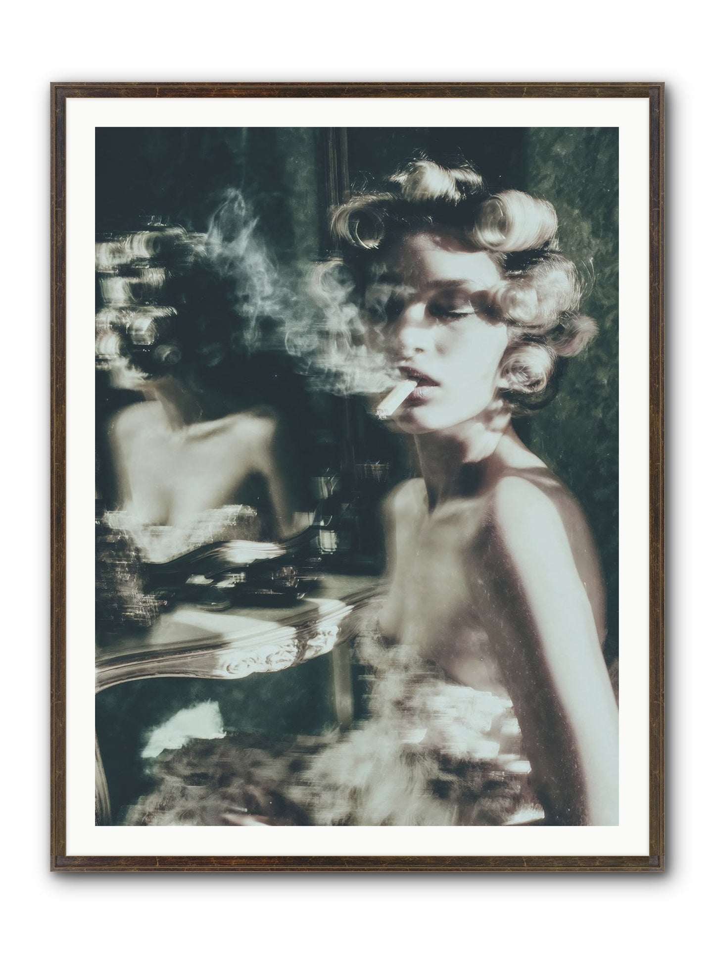 Smoke Rings and Patience Framed Print - Slimwoods Black/Gold 36x48