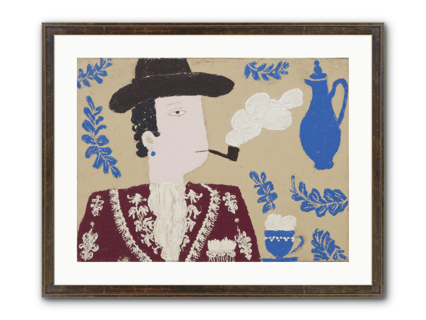 Smoking Jacket, No Cigarettes Framed Print - Slimwoods Black/Gold 24x18