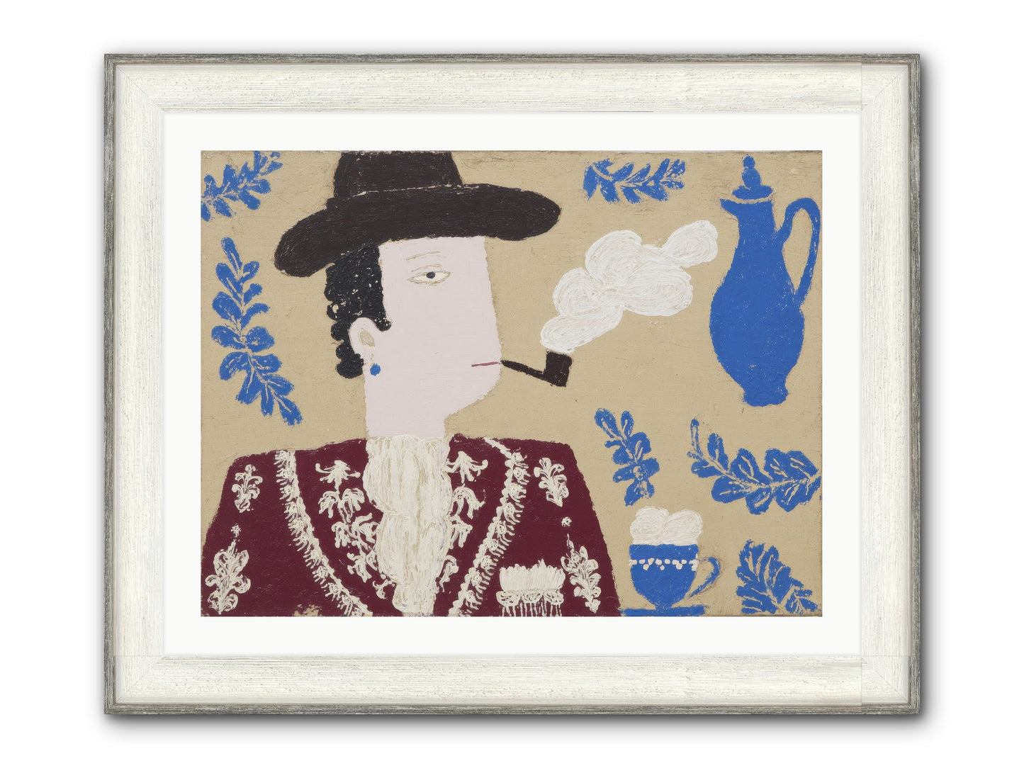 Smoking Jacket, No Cigarettes Framed Print - Driftwood White 32x24