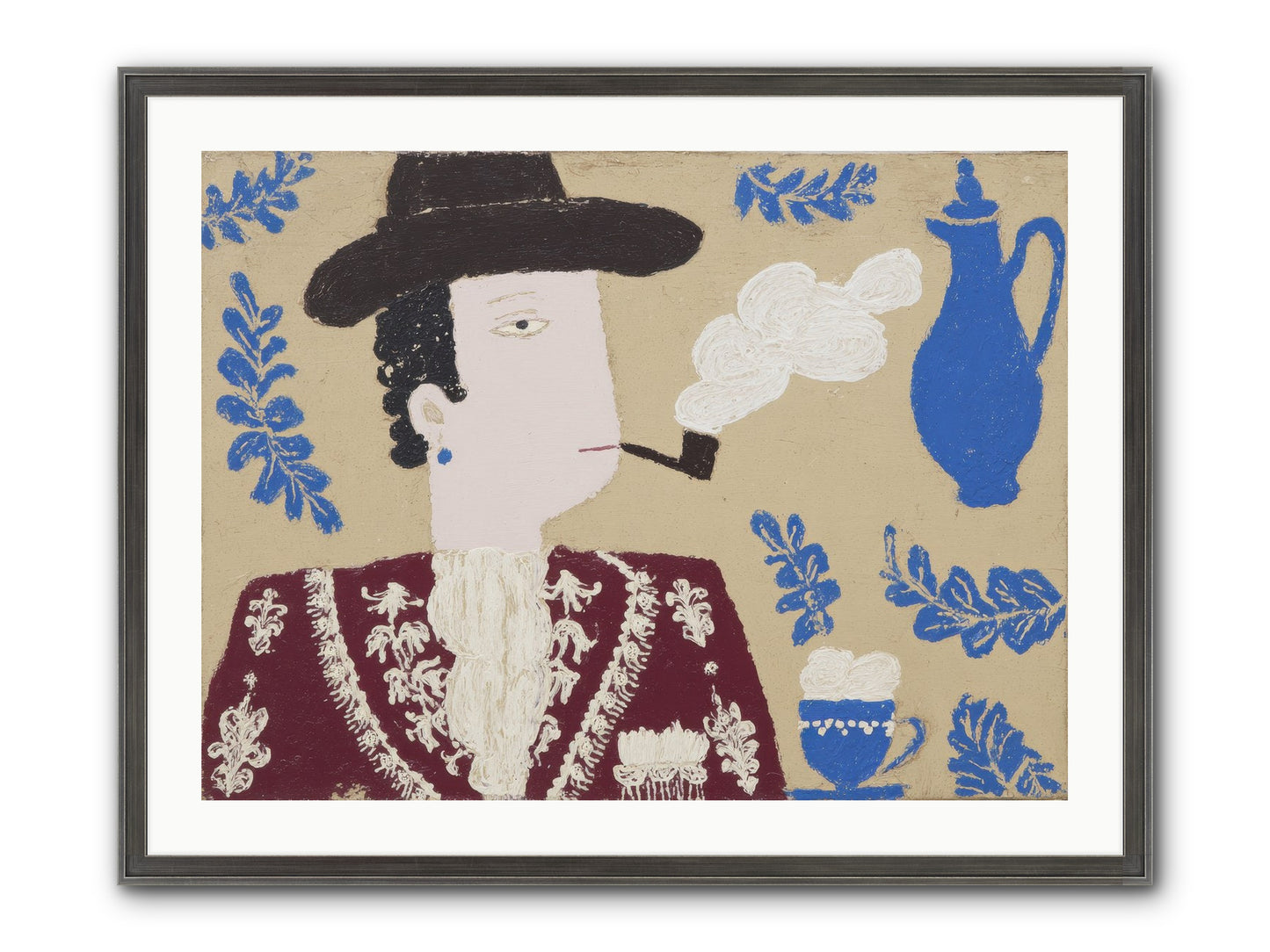 Smoking Jacket, No Cigarettes Framed Print - Slimwoods Black/Silver 32x24