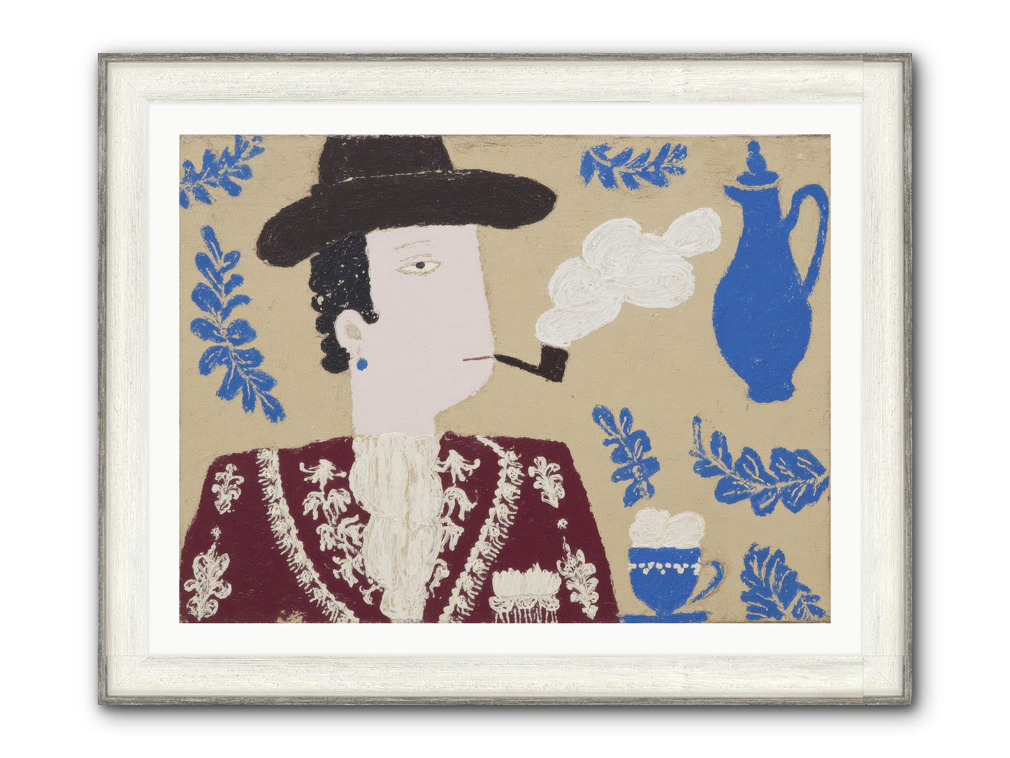 Smoking Jacket, No Cigarettes Framed Print - Driftwood White 40x30