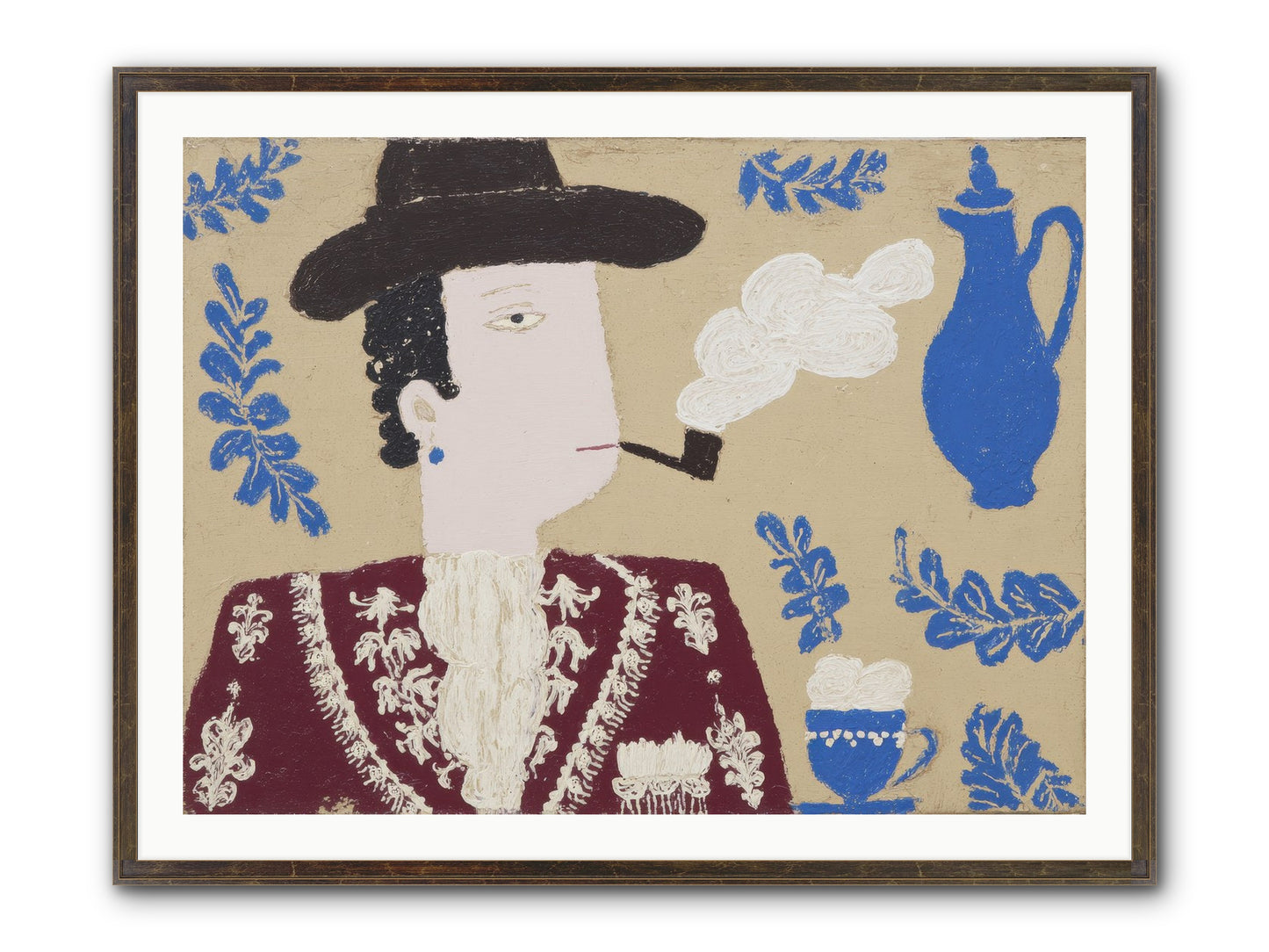 Smoking Jacket, No Cigarettes Framed Print - Slimwoods Black/Gold 40x30