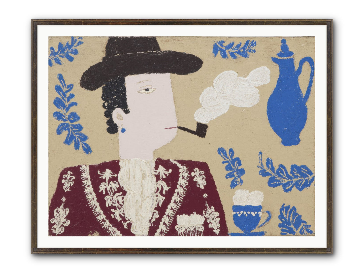 Smoking Jacket, No Cigarettes Framed Print - Slimwoods Black/Gold 48x36
