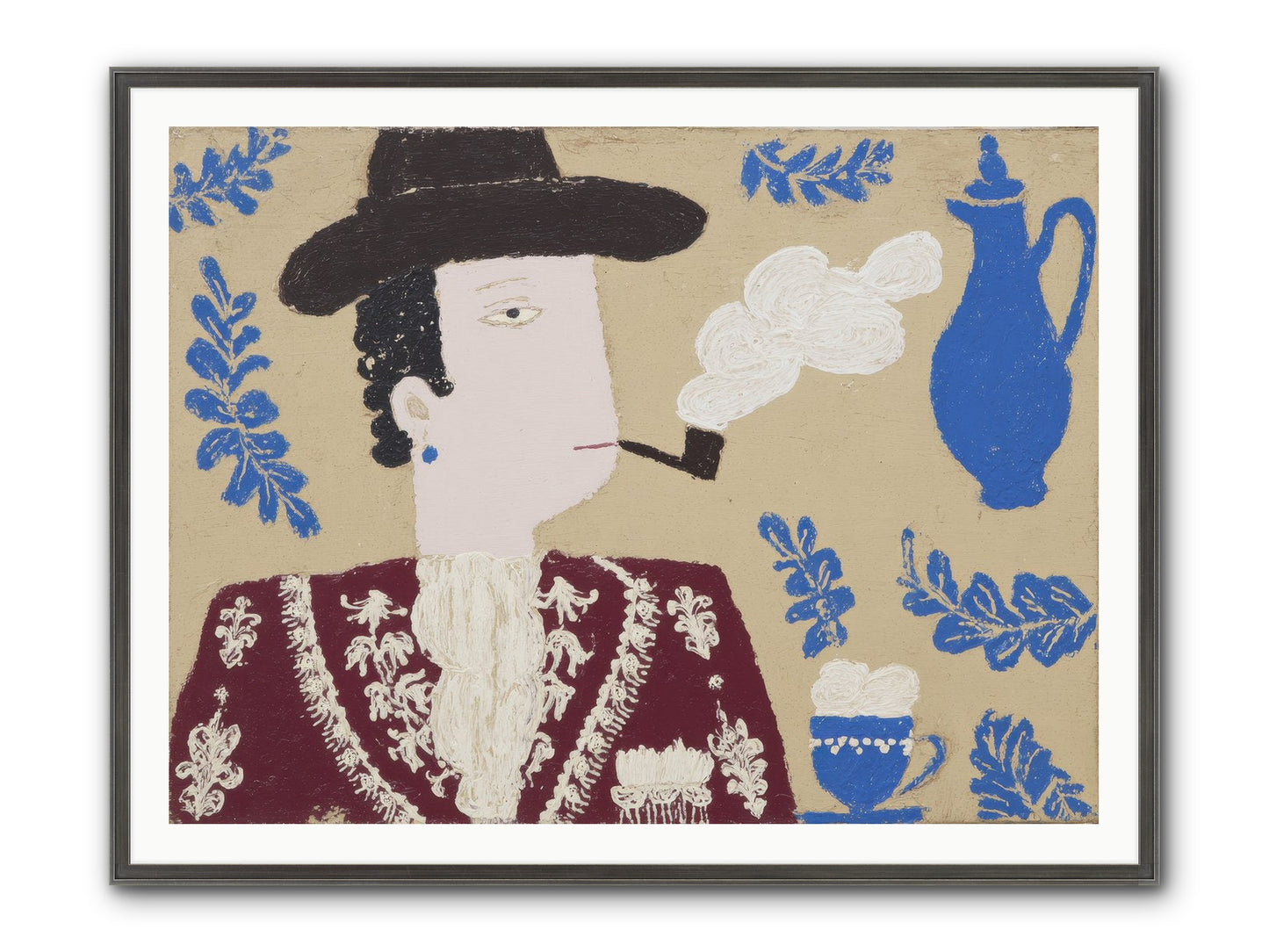 Smoking Jacket, No Cigarettes Framed Print - Slimwoods Black/Silver 48x36