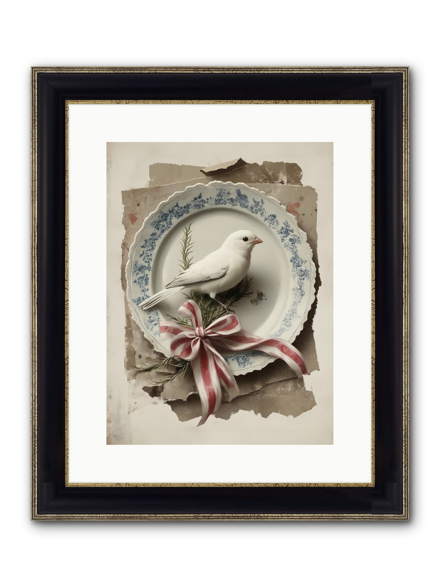 Snowy Sonnet Framed Print - Black & Gold 12x16