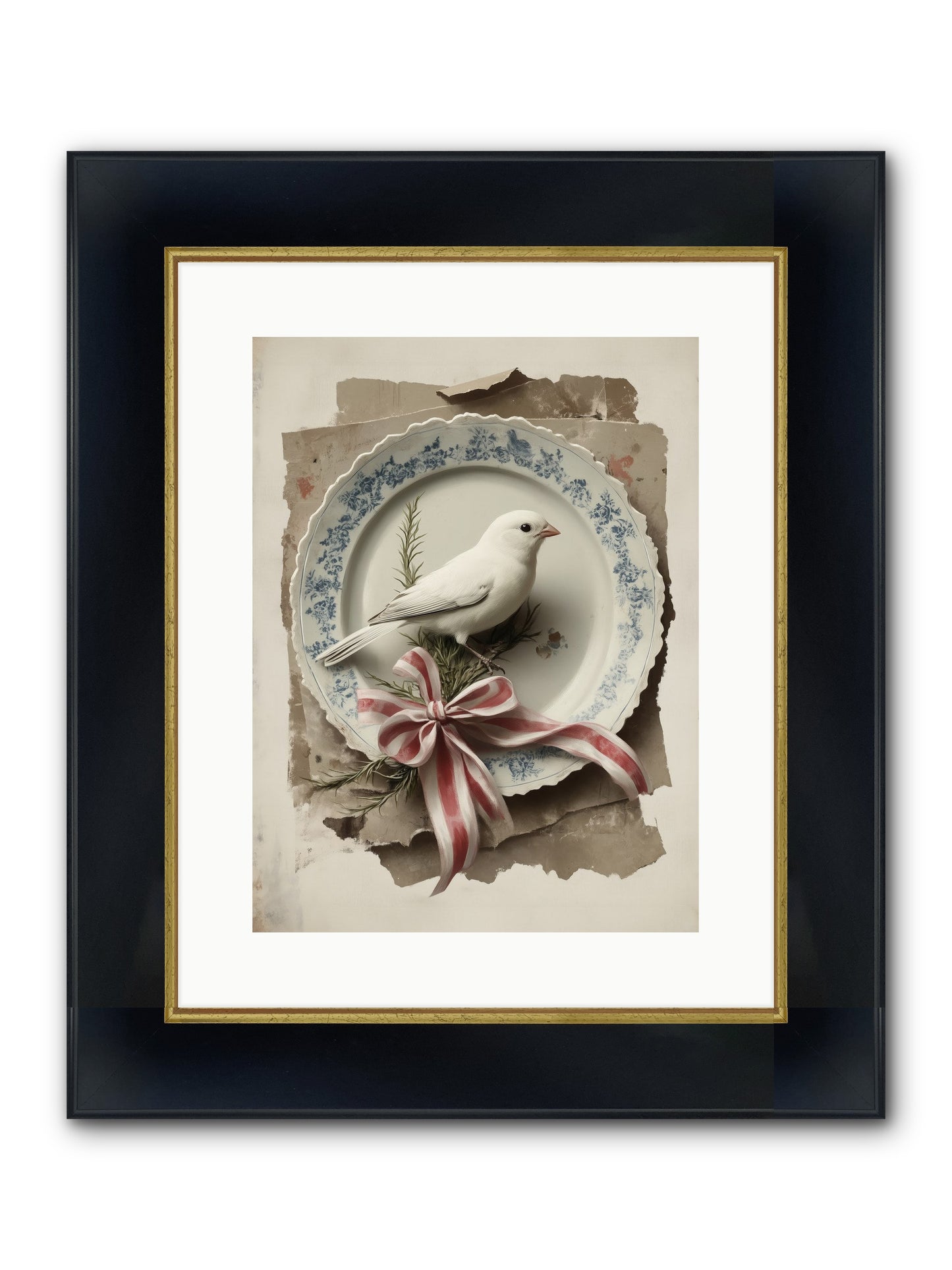 Snowy Sonnet Framed Print - Wide Black w/Gold 12x16