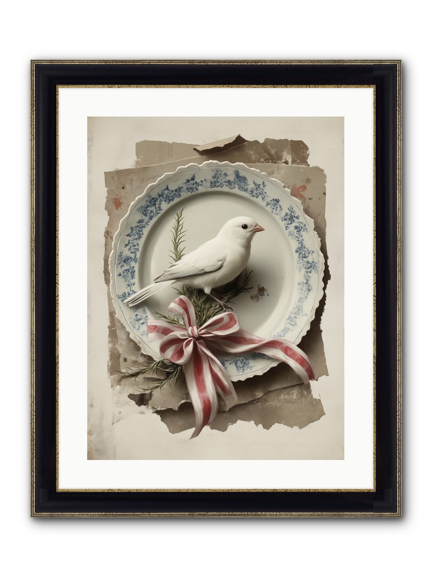 Snowy Sonnet Framed Print - Black & Gold 18x24