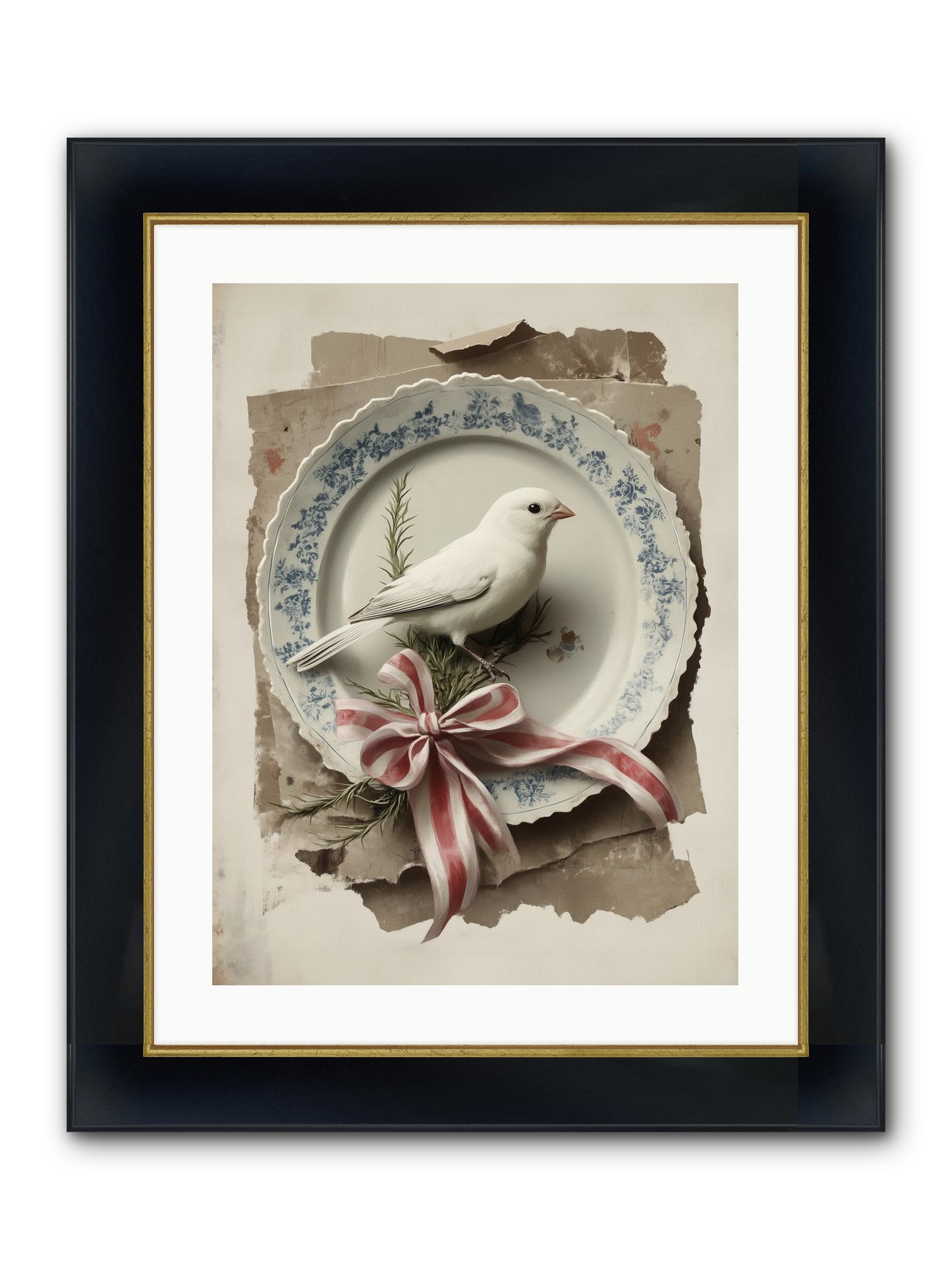 Snowy Sonnet Framed Print - Wide Black w/Gold 18x24