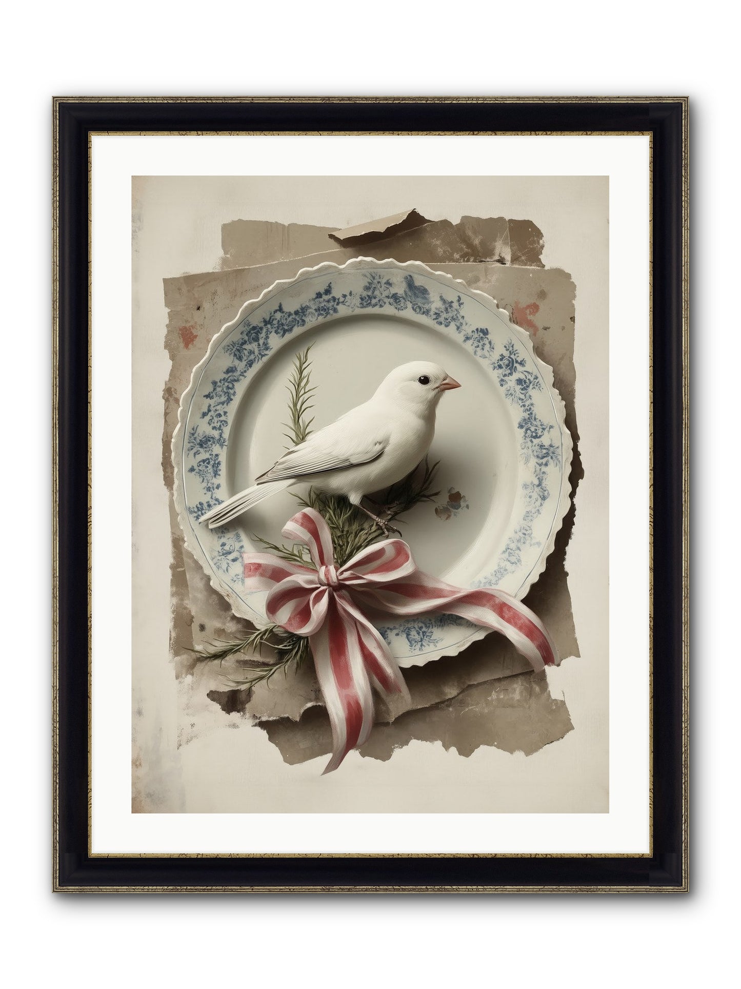 Snowy Sonnet Framed Print - Black & Gold 24x32