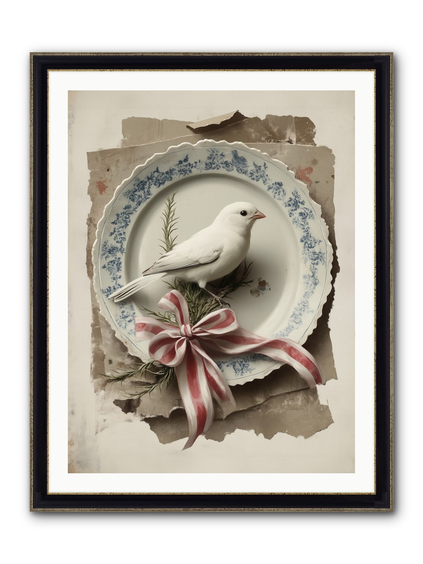 Snowy Sonnet Framed Print - Black & Gold 30x40