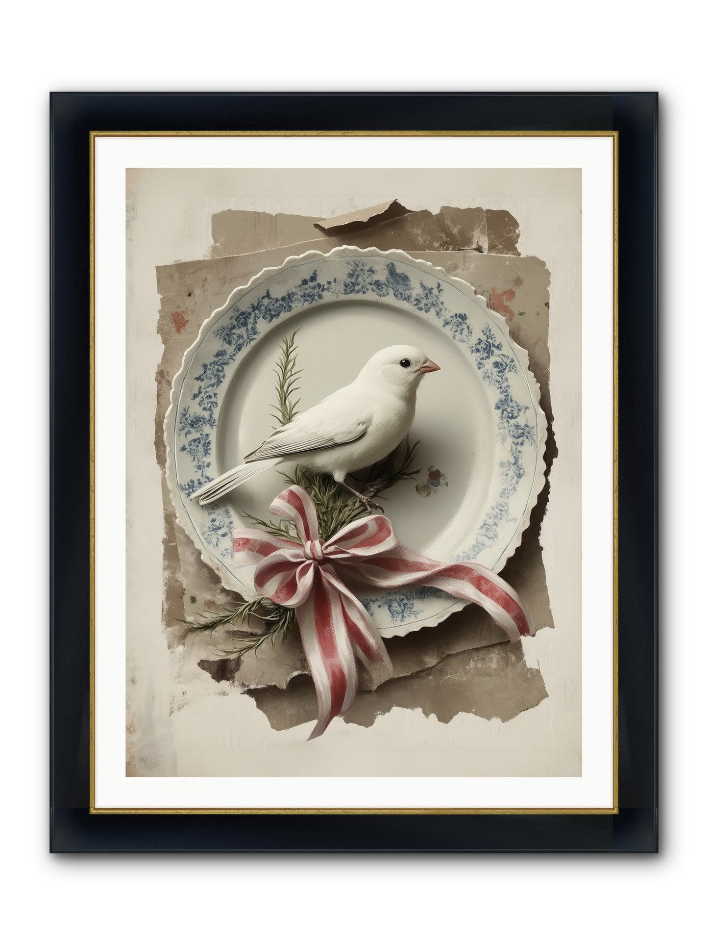 Snowy Sonnet Framed Print - Wide Black w/Gold 30x40