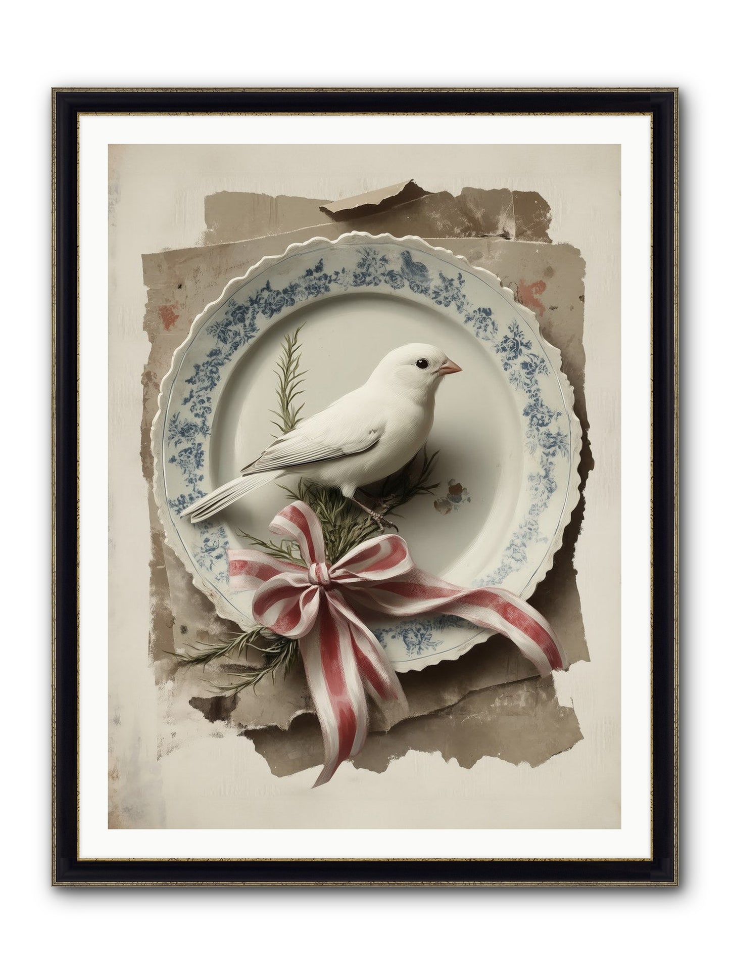 Snowy Sonnet Framed Print - Black & Gold 36x48