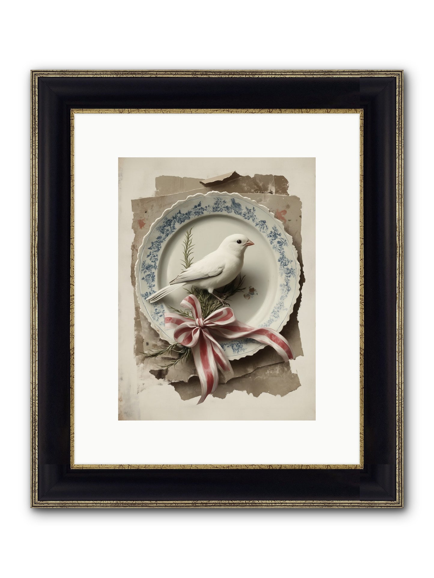 Snowy Sonnet Framed Print - Black & Gold 9x12