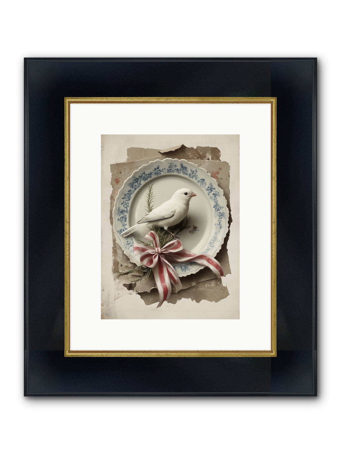 Snowy Sonnet Framed Print - Wide Black w/Gold 9x12