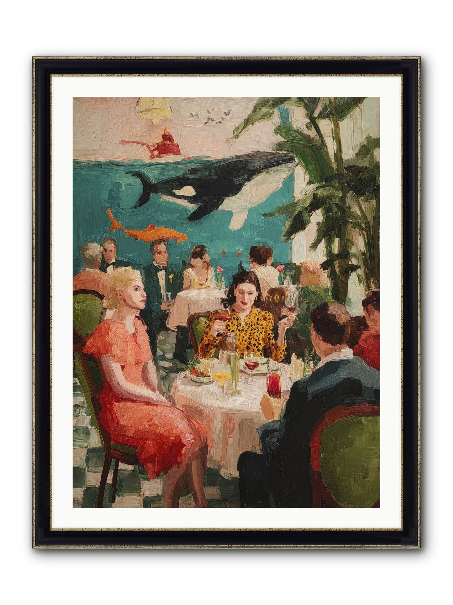Social Alchemy Framed Print - Black & Gold 30x40