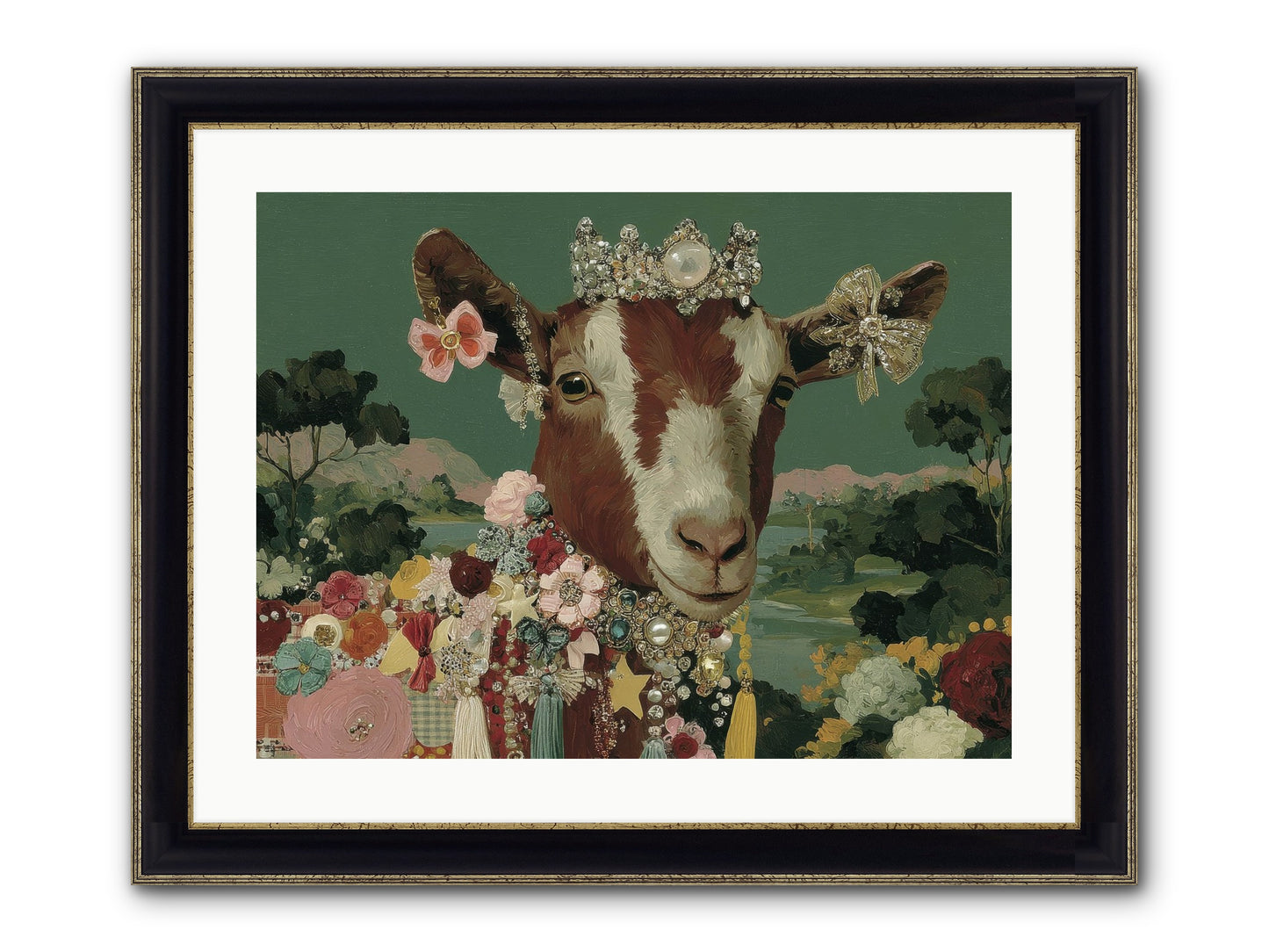 Society Of Blooming Souls Framed Print - Black & Gold 24x18
