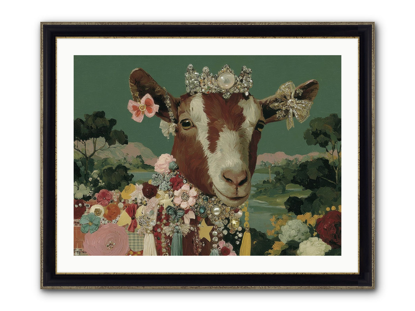 Society Of Blooming Souls Framed Print - Black & Gold 32x24