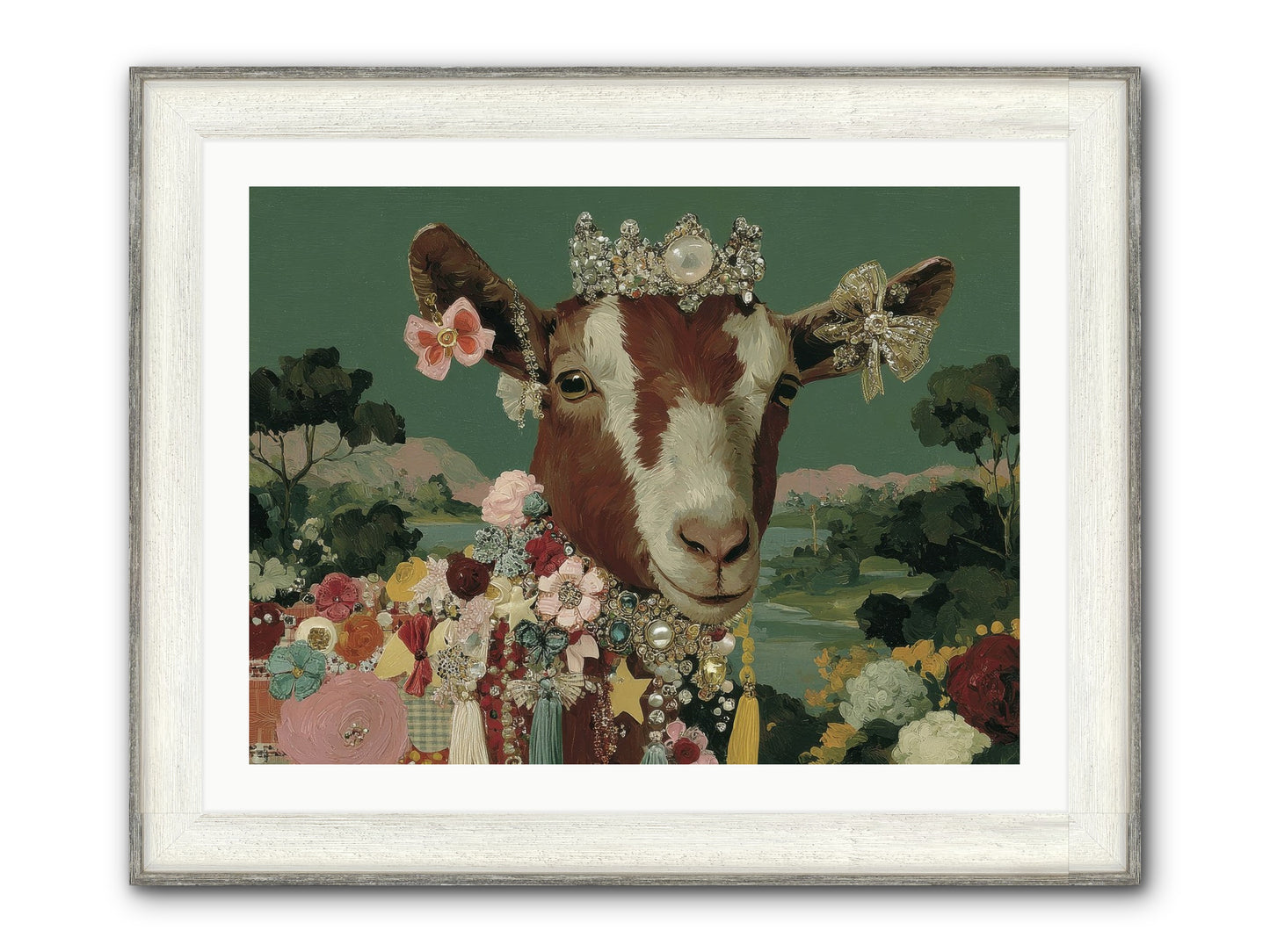 Society Of Blooming Souls Framed Print - Driftwood White 32x24