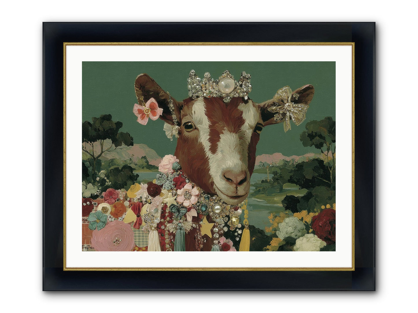 Society Of Blooming Souls Framed Print - Wide Black w/Gold 32x24