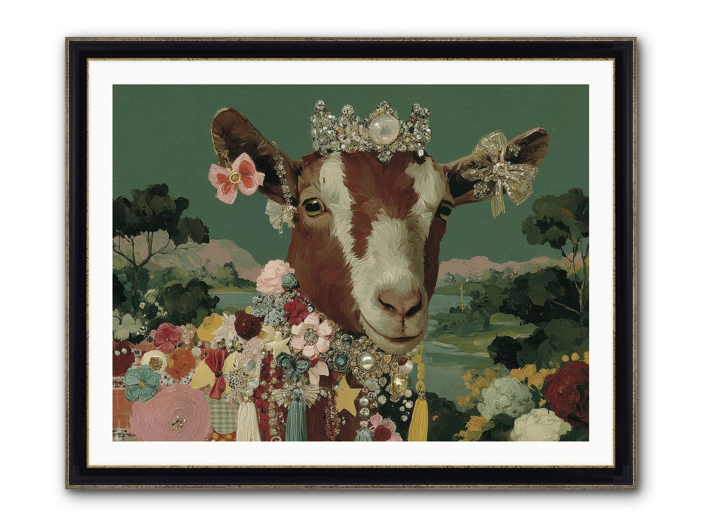 Society Of Blooming Souls Framed Print - Black & Gold 40x30