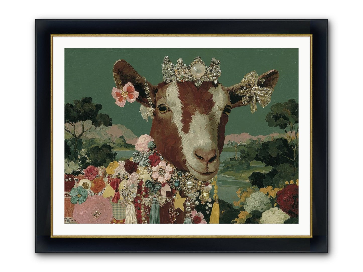 Society Of Blooming Souls Framed Print - Wide Black w/Gold 40x30