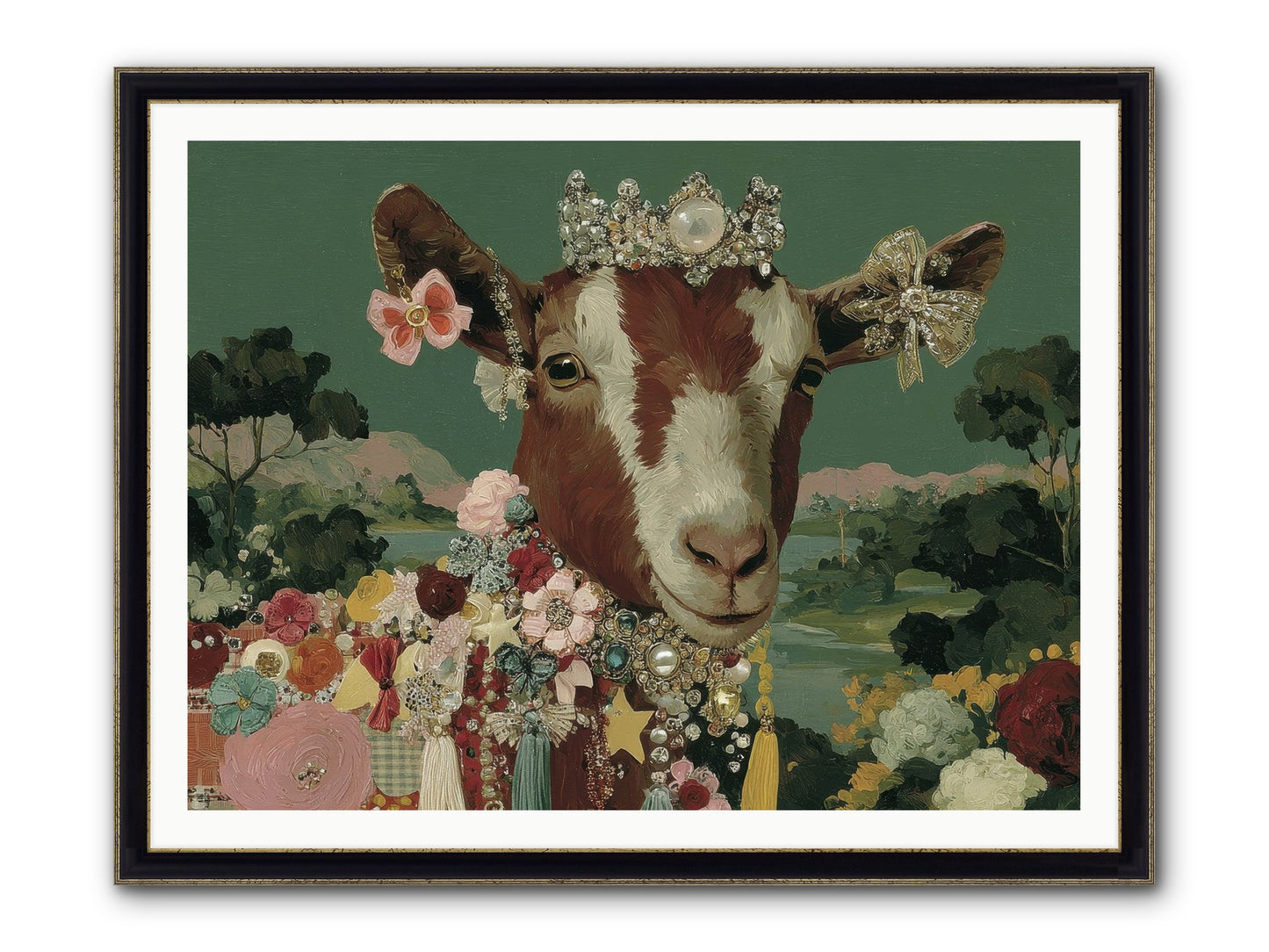 Society Of Blooming Souls Framed Print - Black & Gold 48x36