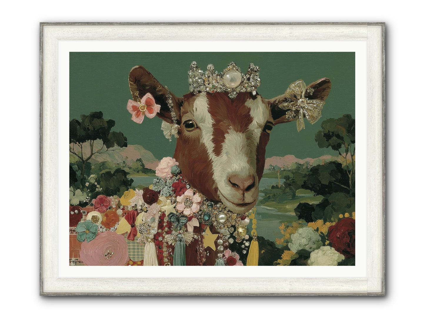 Society Of Blooming Souls Framed Print - Driftwood White 48x36
