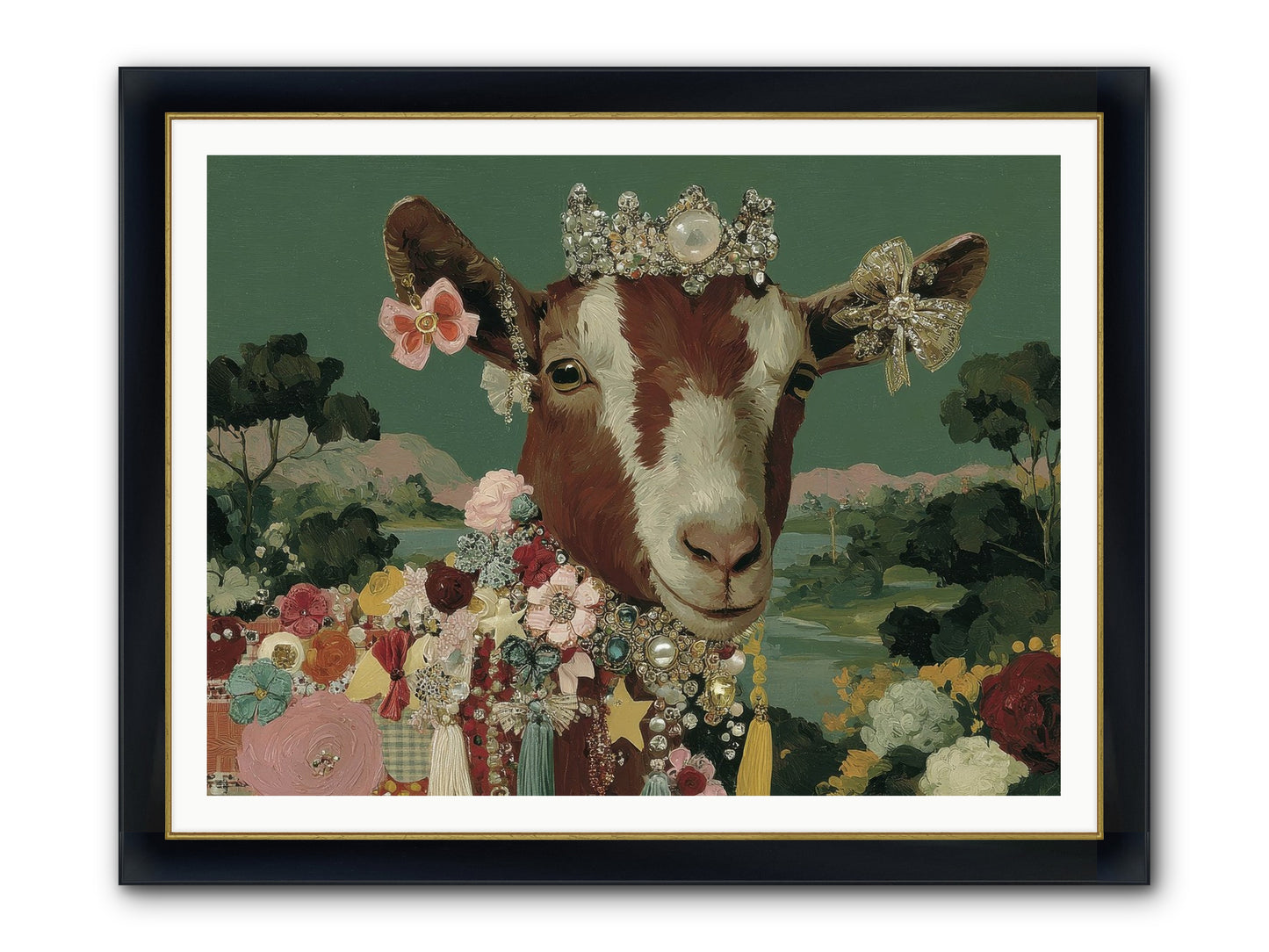 Society Of Blooming Souls Framed Print - Wide Black w/Gold 48x36