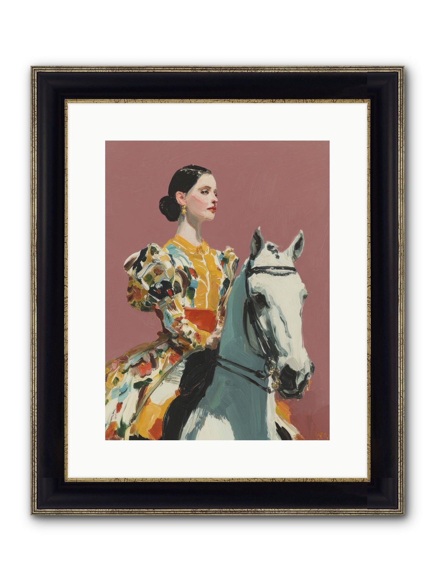 Soft Blur Of Becoming Framed Print - Black & Gold 12x16