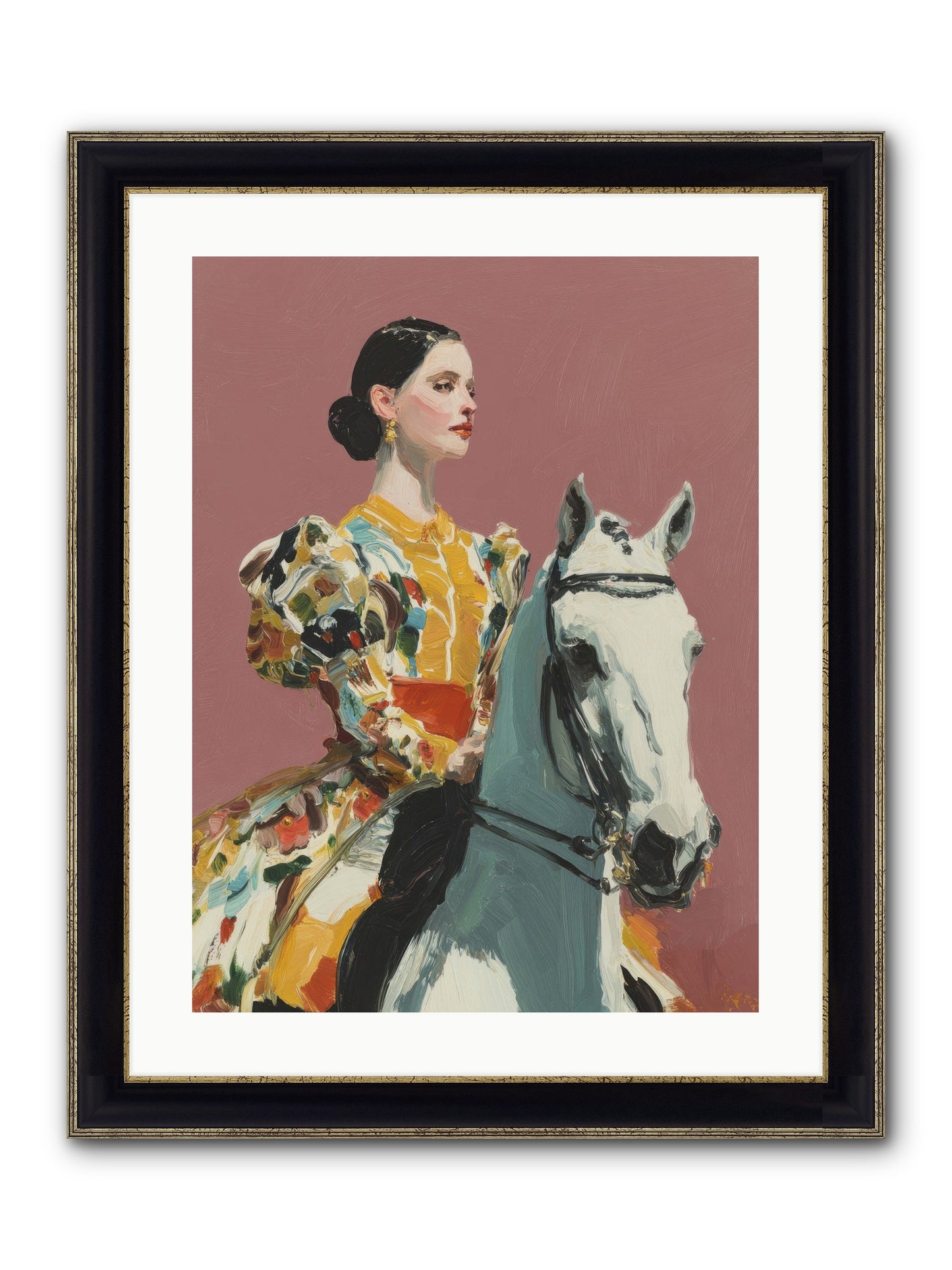 Soft Blur Of Becoming Framed Print - Black & Gold 18x24