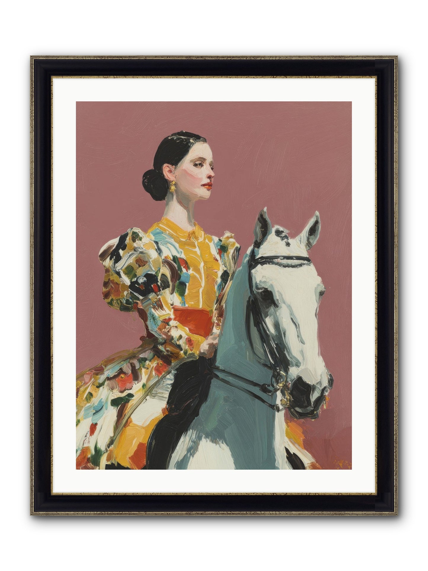 Soft Blur Of Becoming Framed Print - Black & Gold 24x32