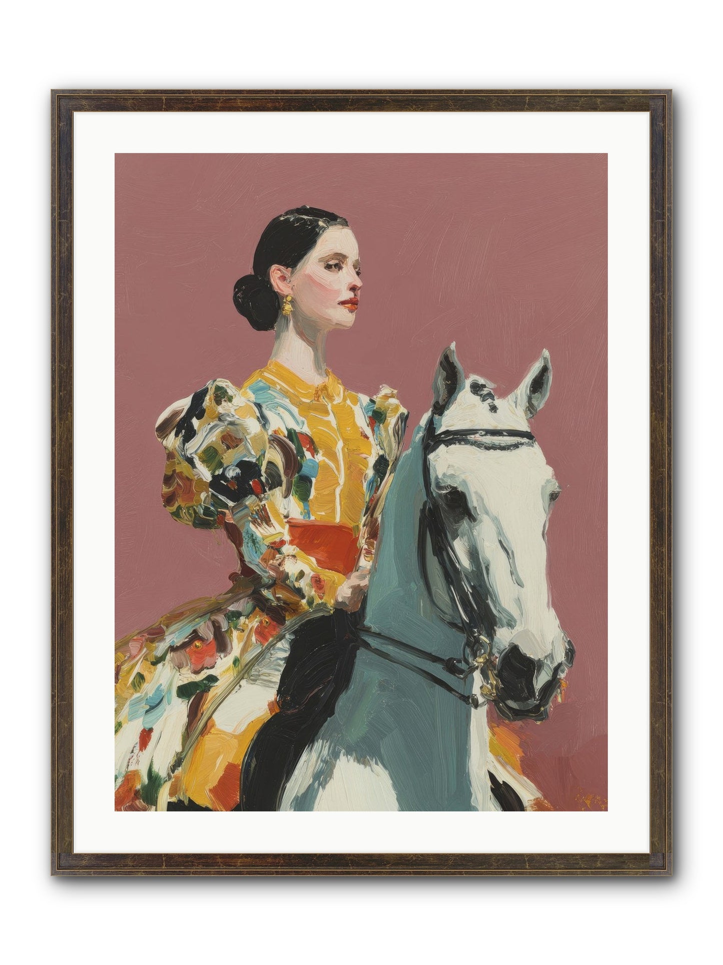 Soft Blur Of Becoming Framed Print - Slimwoods Black/Gold 24x32