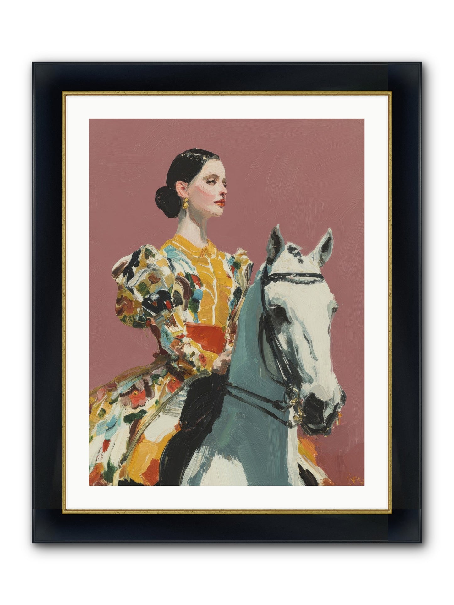 Soft Blur Of Becoming Framed Print - Wide Black w/Gold 24x32
