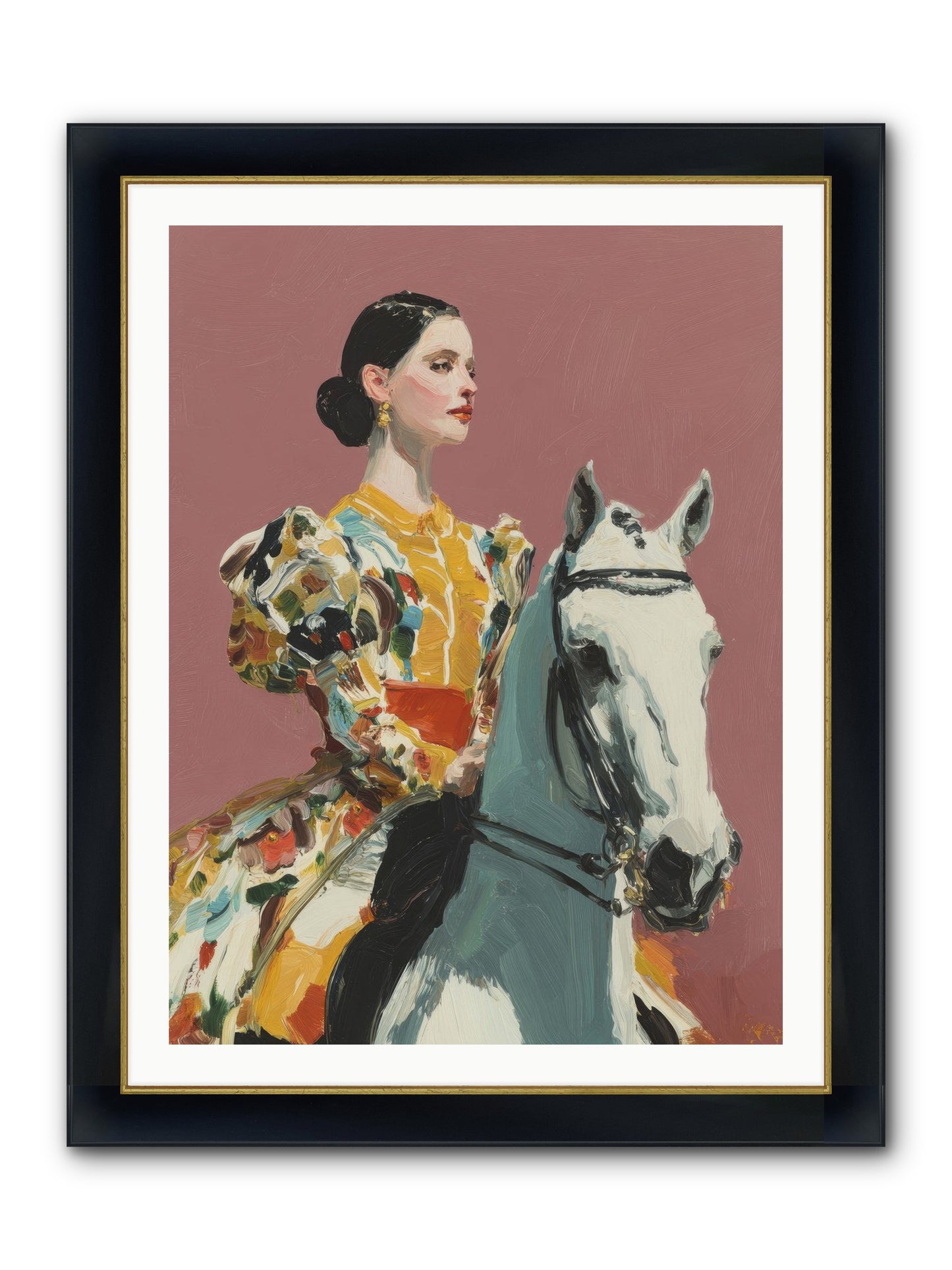 Soft Blur Of Becoming Framed Print - Wide Black w/Gold 30x40