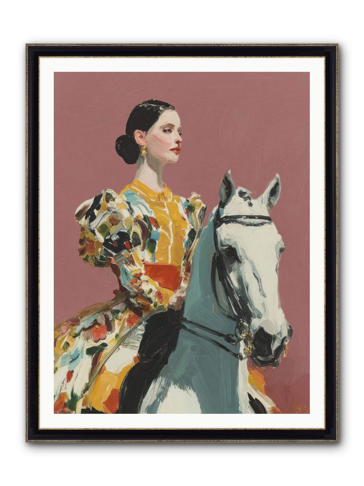 Soft Blur Of Becoming Framed Print - Black & Gold 36x48