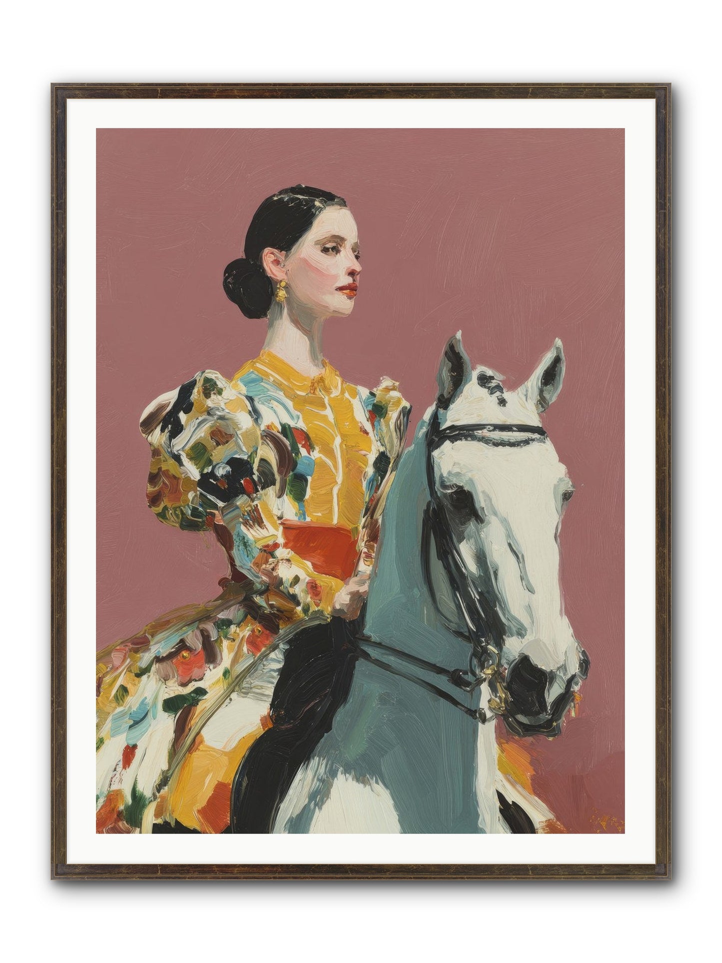Soft Blur Of Becoming Framed Print - Slimwoods Black/Gold 36x48