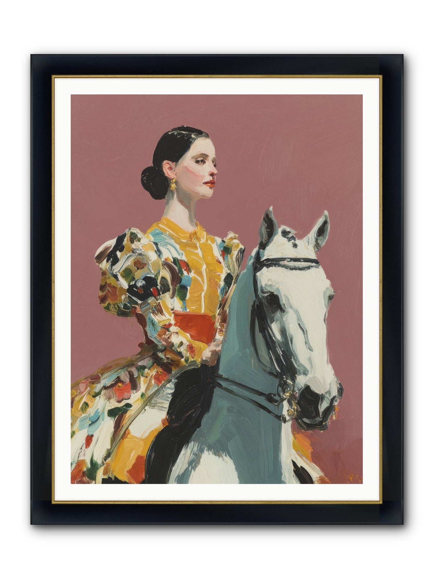 Soft Blur Of Becoming Framed Print - Wide Black w/Gold 36x48