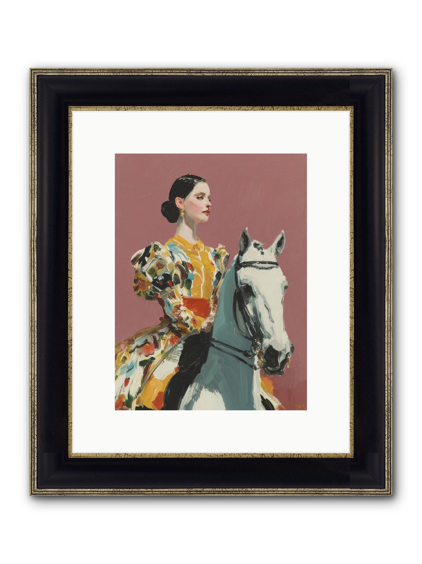 Soft Blur Of Becoming Framed Print - Black & Gold 9x12