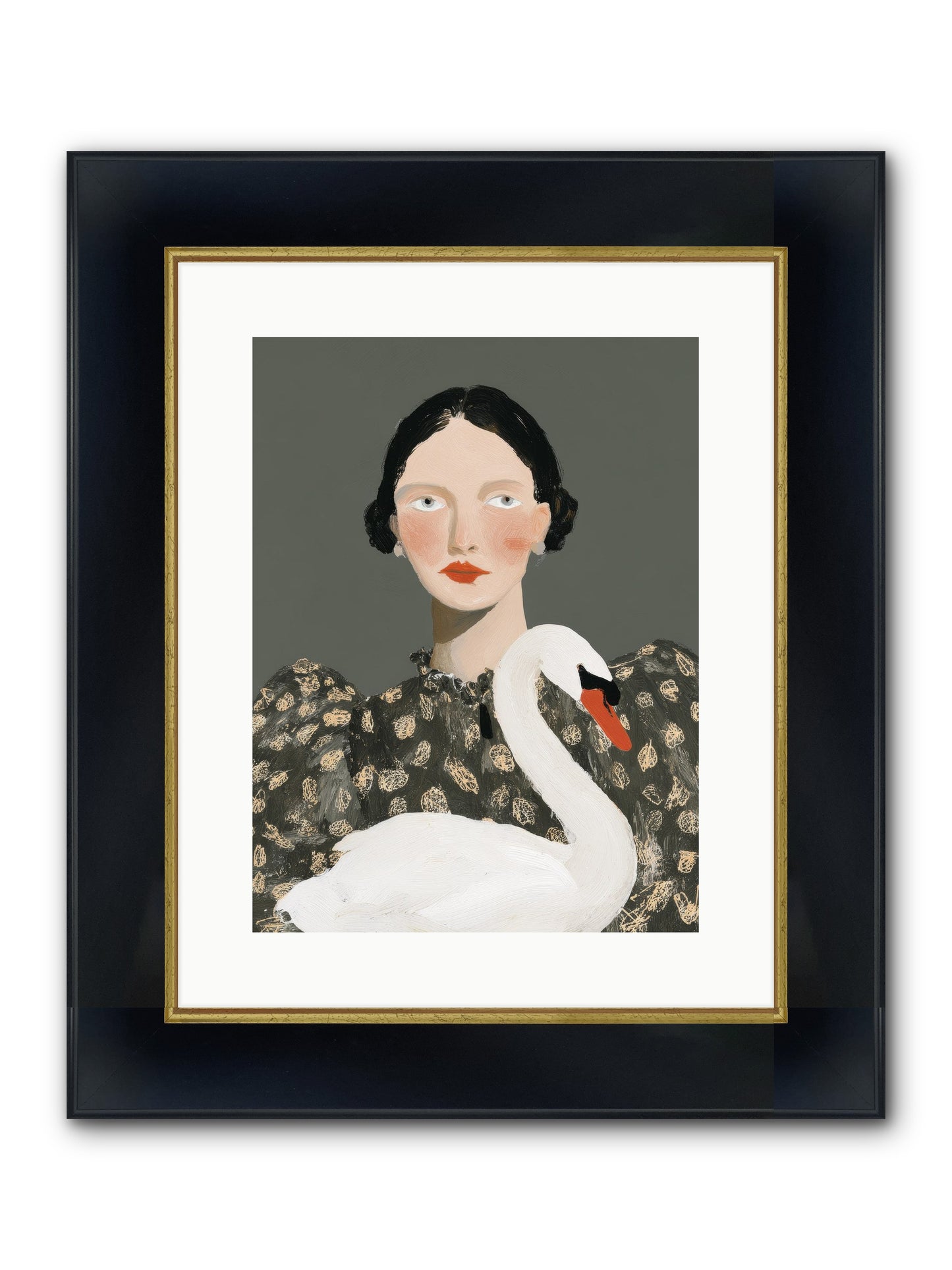 Soft Footsteps Framed Print - Wide Black w/Gold 12x16