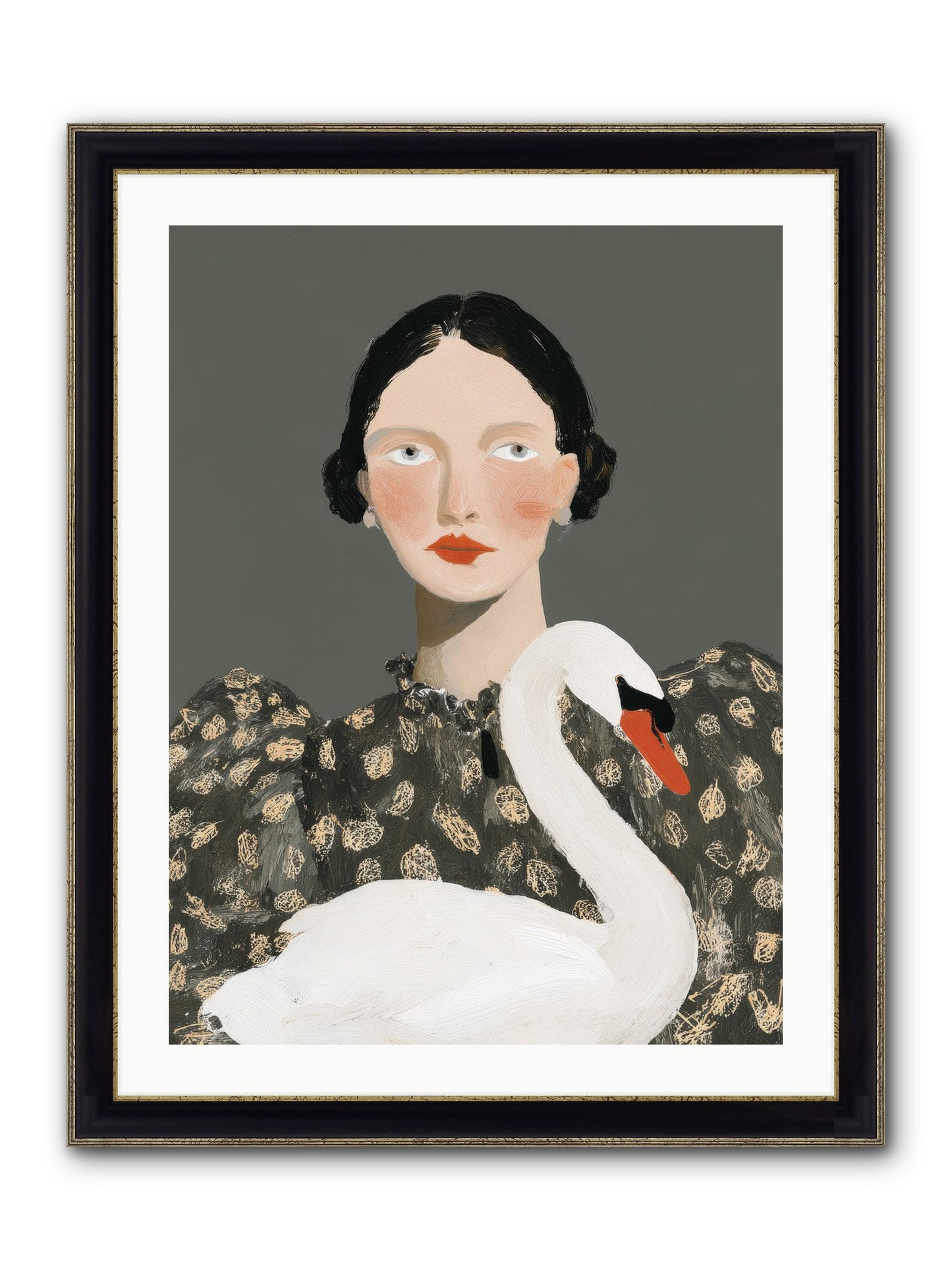 Soft Footsteps Framed Print - Black & Gold 24x32