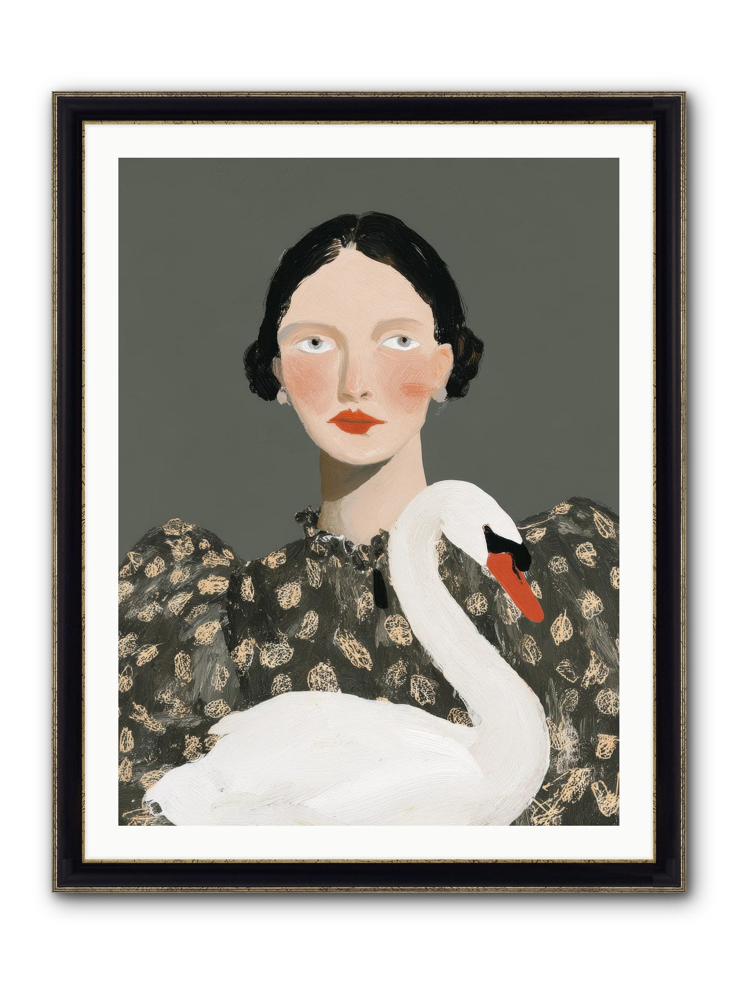 Soft Footsteps Framed Print - Black & Gold 30x40
