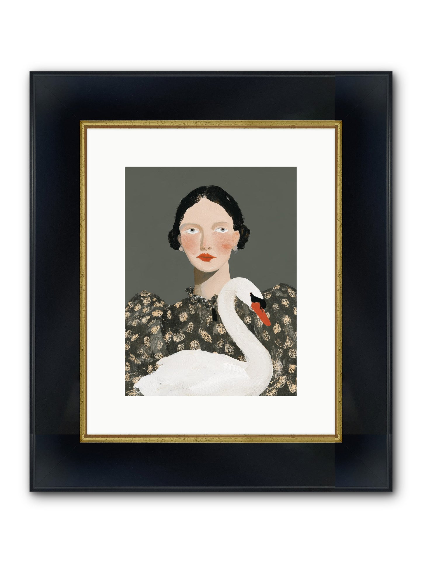 Soft Footsteps Framed Print - Wide Black w/Gold 9x12