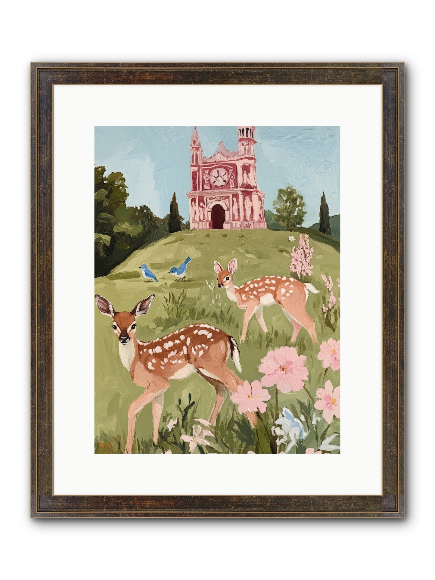 Soft Hooves Tell Time Framed Print - Slimwoods Black/Gold 12x16
