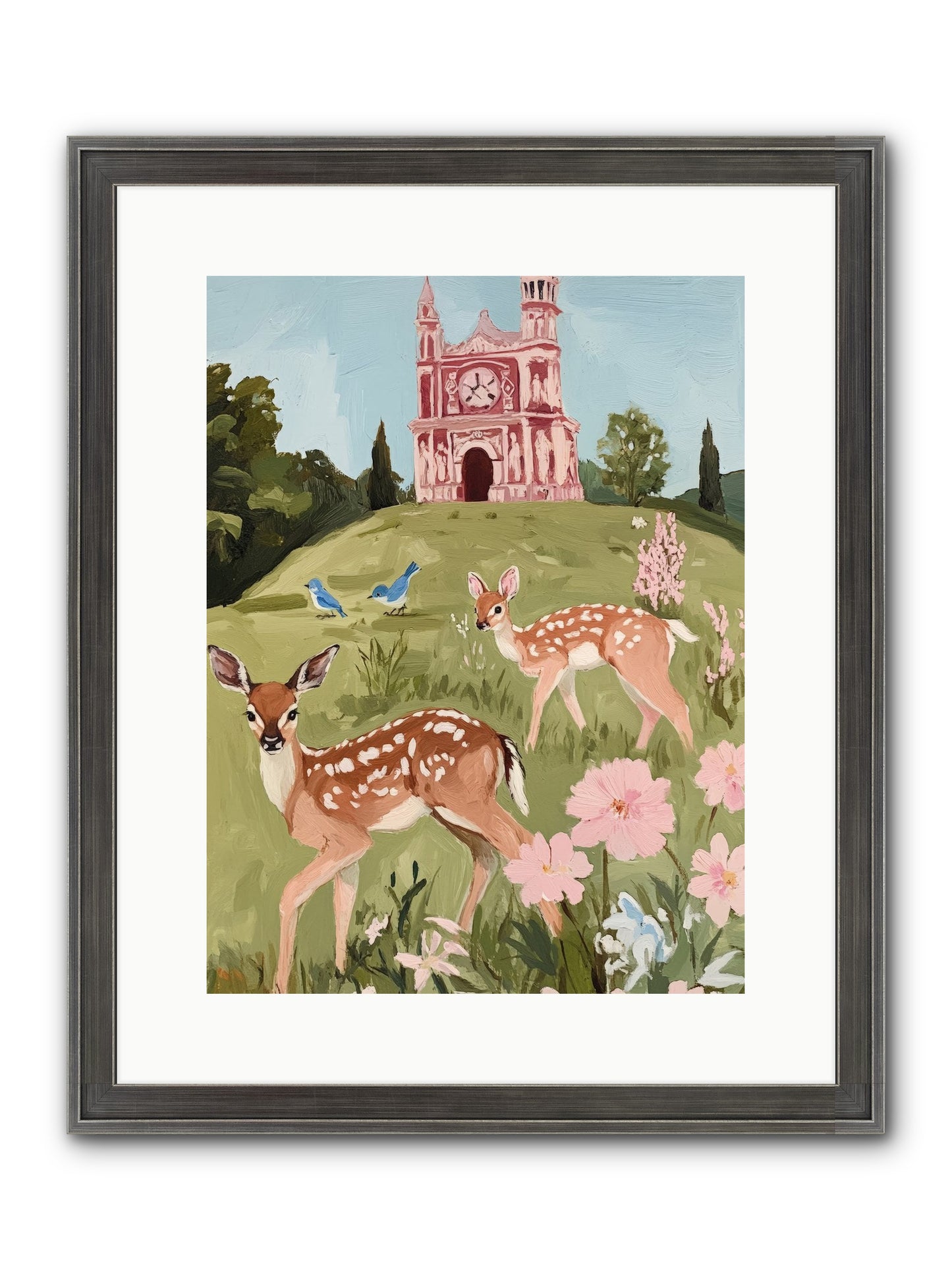 Soft Hooves Tell Time Framed Print - Slimwoods Black/Silver 12x16