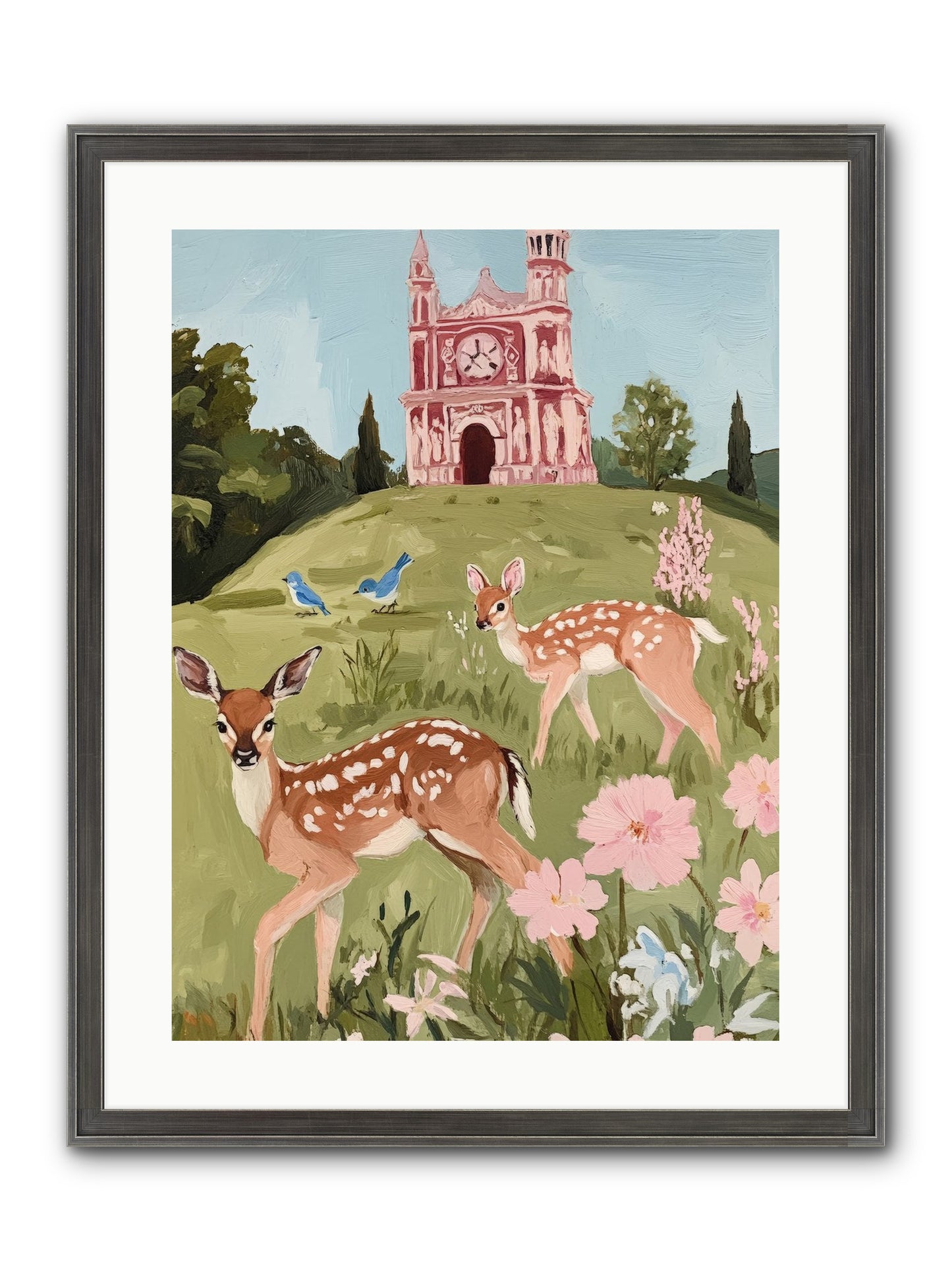 Soft Hooves Tell Time Framed Print - Slimwoods Black/Silver 18x24