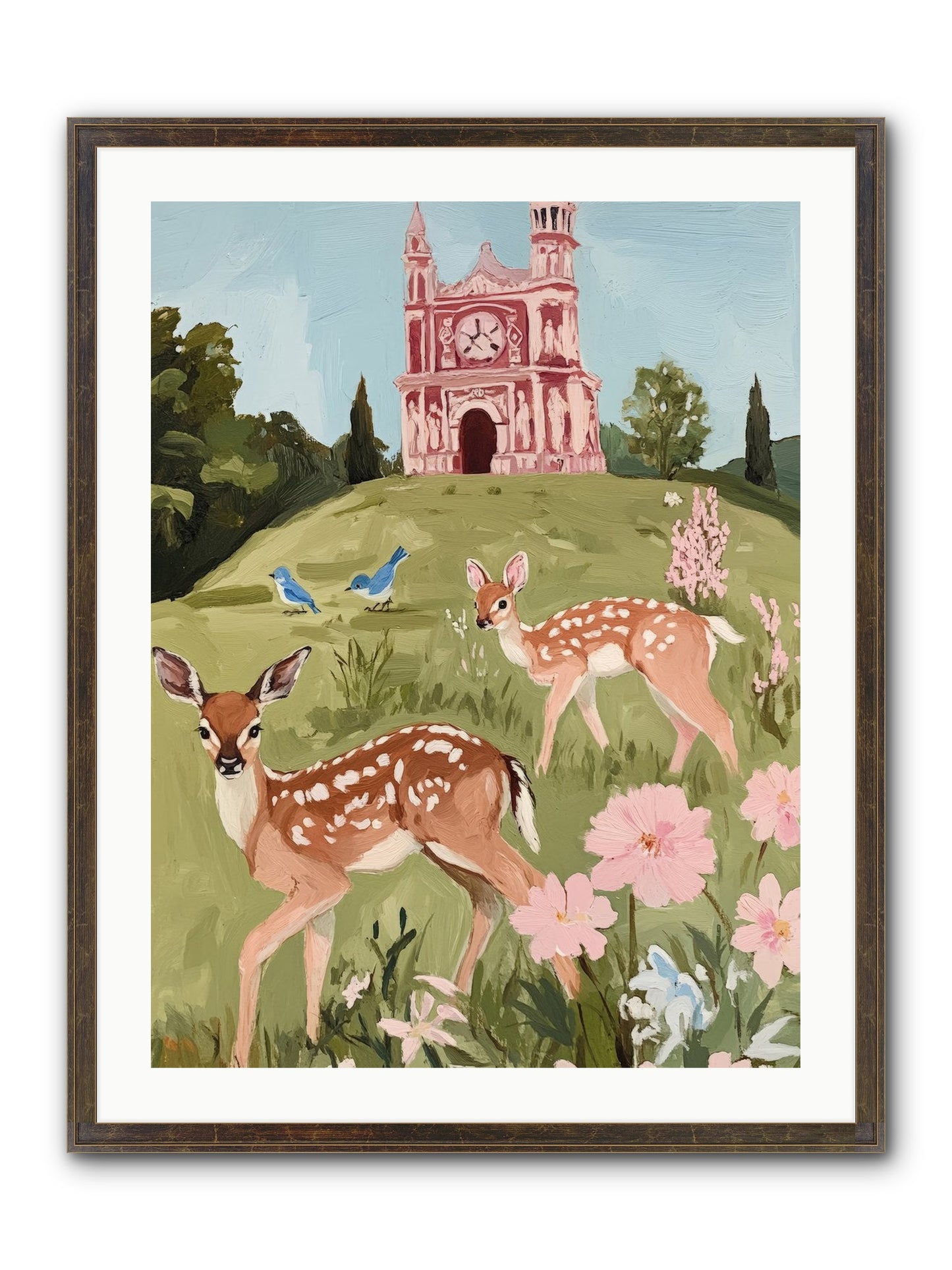 Soft Hooves Tell Time Framed Print - Slimwoods Black/Gold 24x32