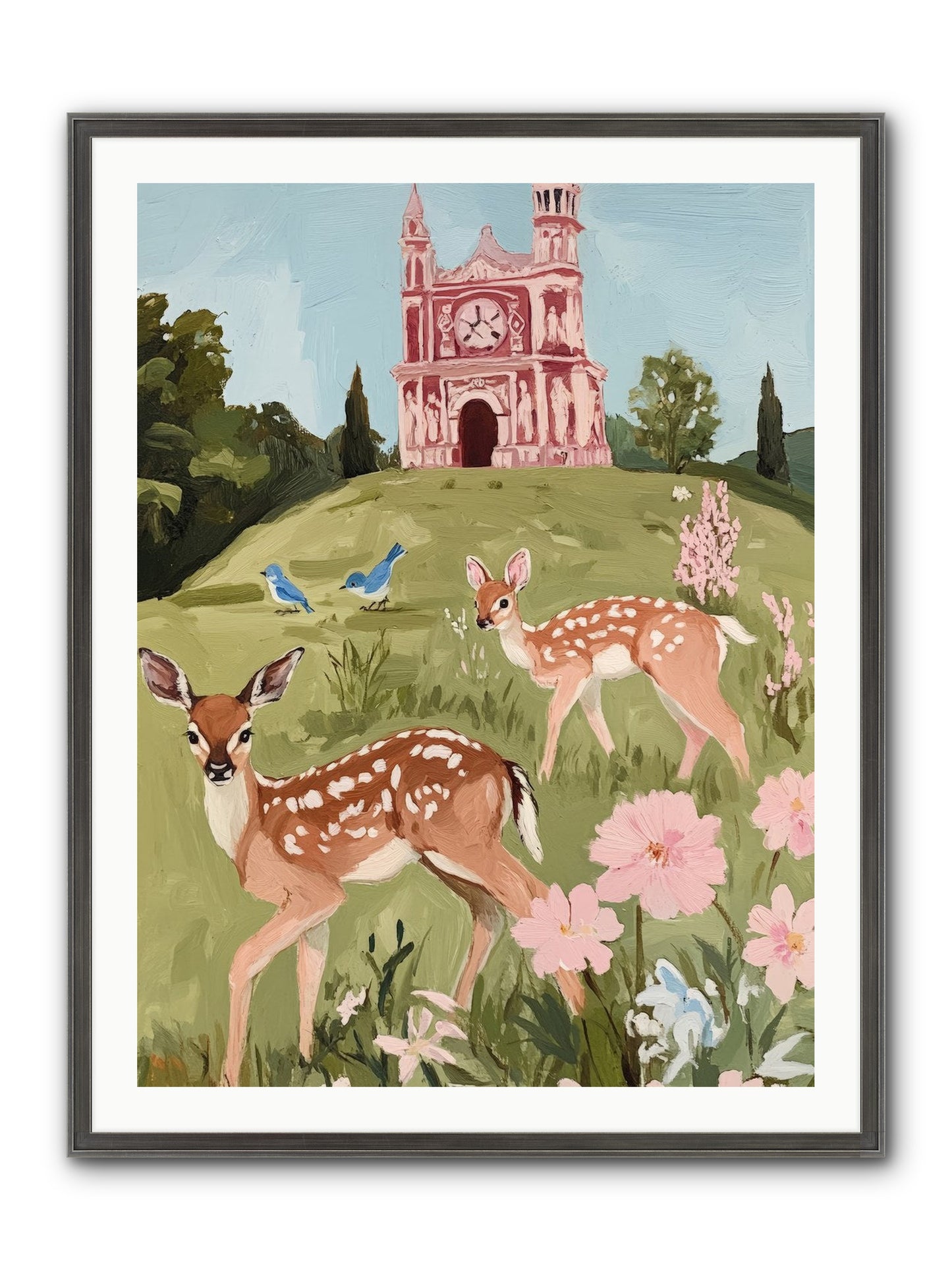 Soft Hooves Tell Time Framed Print - Slimwoods Black/Silver 30x40