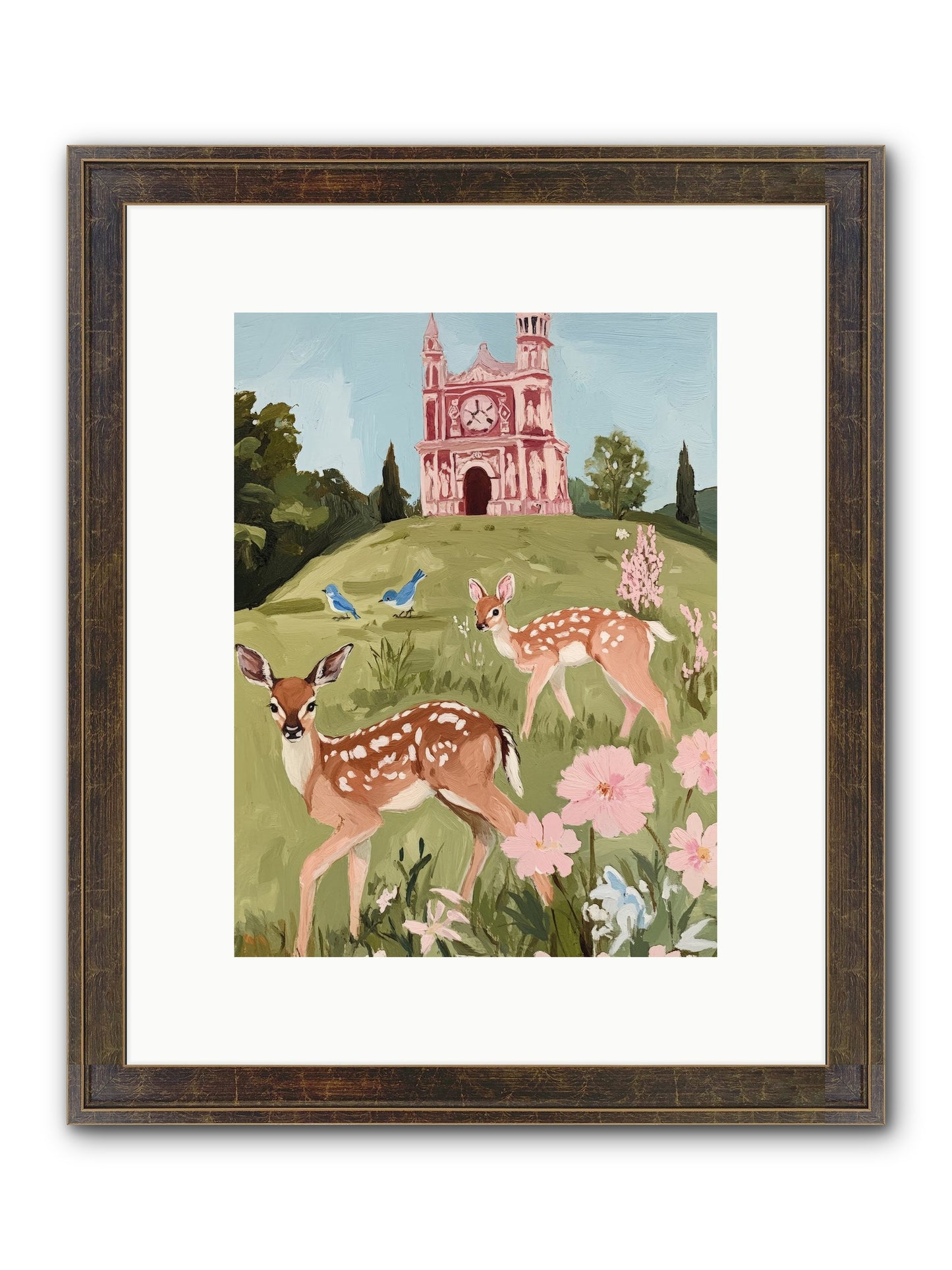Soft Hooves Tell Time Framed Print - Slimwoods Black/Gold 9x12