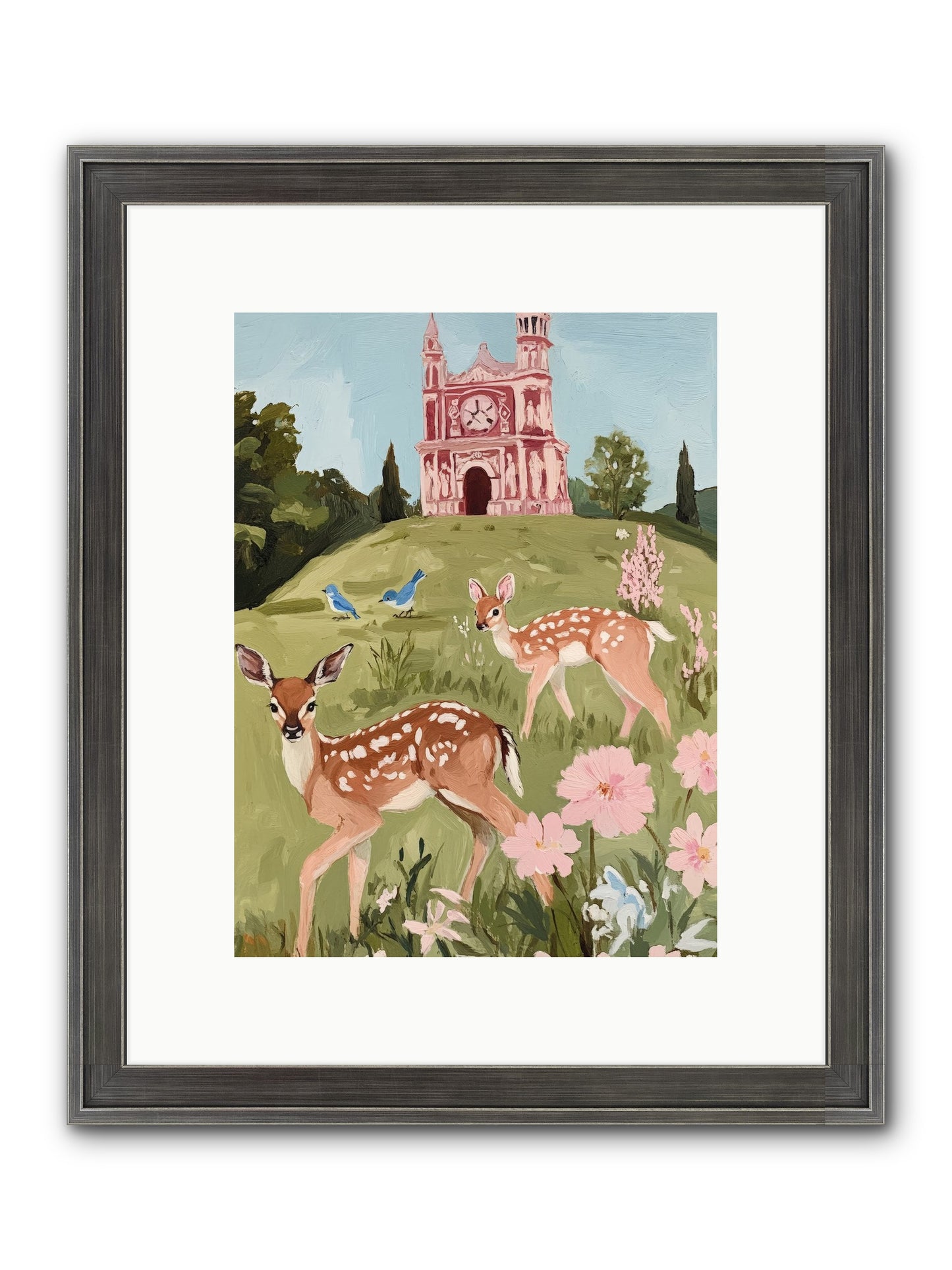 Soft Hooves Tell Time Framed Print - Slimwoods Black/Silver 9x12