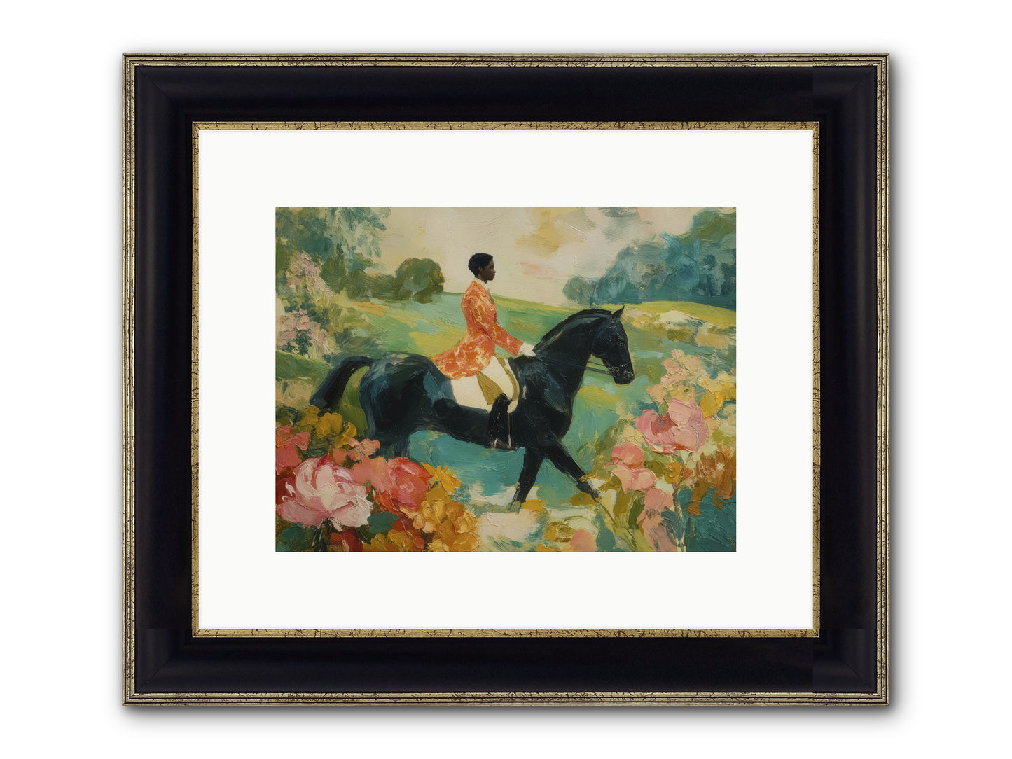 Softer Than Waking Framed Print - Black & Gold 12x9